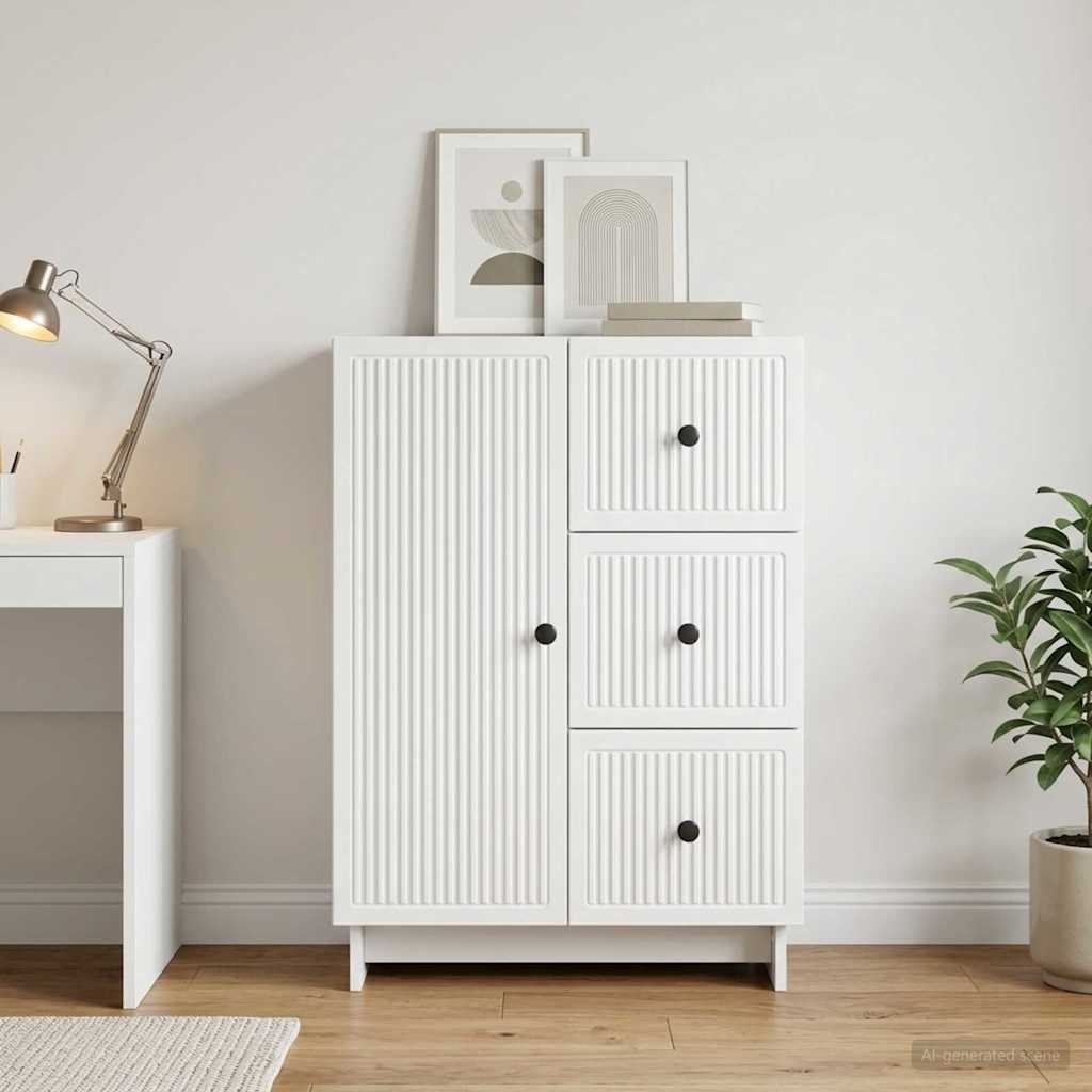 Dressoir Wit 66 x 34,5 x 90 cm Bewerkt hout is nu te koop bij PeponiXL, paradijselijk wonen!