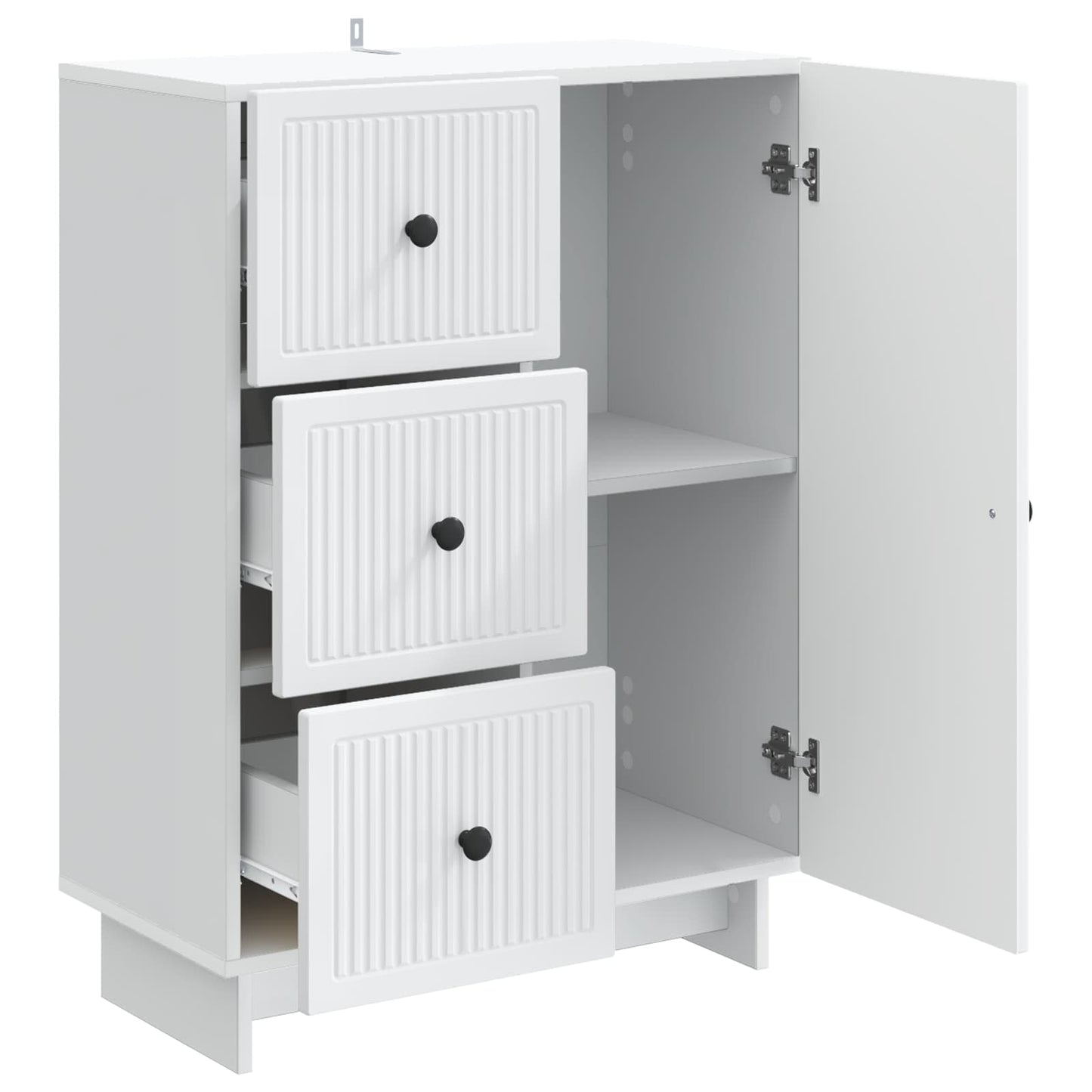 Dressoir Wit 66 x 34,5 x 90 cm Bewerkt hout is nu te koop bij PeponiXL, paradijselijk wonen!