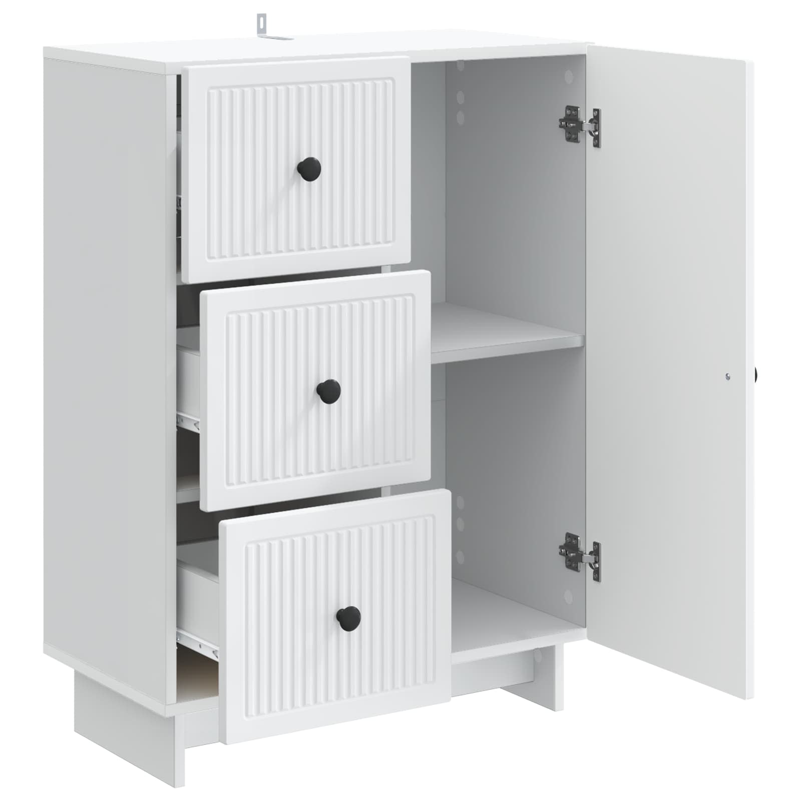 Dressoir Wit 66 x 34,5 x 90 cm Bewerkt hout is nu te koop bij PeponiXL, paradijselijk wonen!