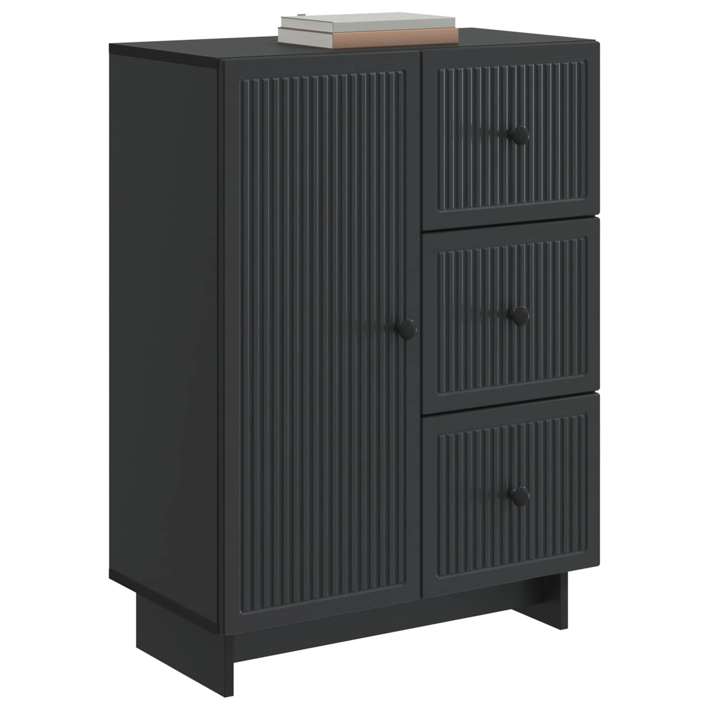Dressoir met lade Zwart 66 x 34,5 x 90 cm Bewerkt hout is nu te koop bij PeponiXL, paradijselijk wonen!