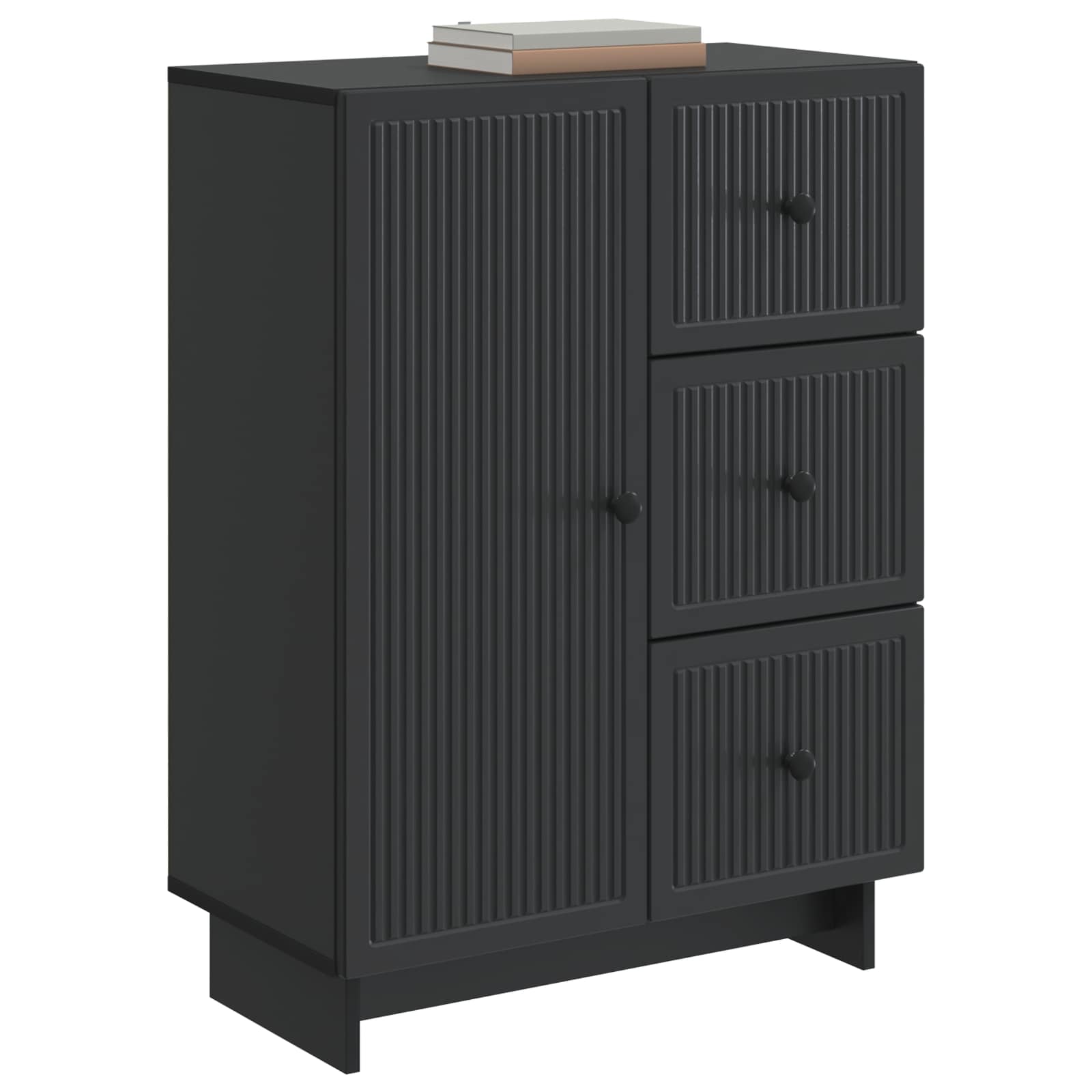 Dressoir met lade Zwart 66 x 34,5 x 90 cm Bewerkt hout is nu te koop bij PeponiXL, paradijselijk wonen!