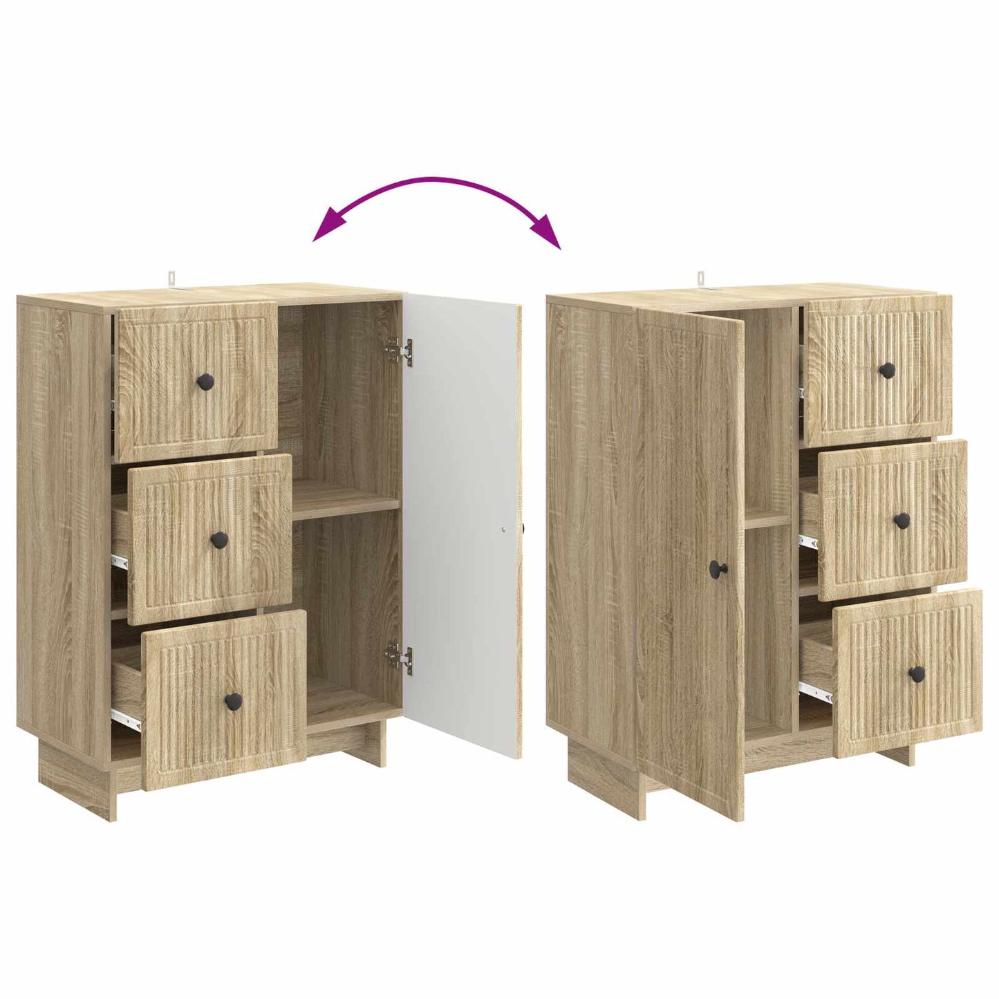 Dressoir met lade Sonoma Eiken 66 x 34,5 x 90 cm Bewerkt hout is nu te koop bij PeponiXL, paradijselijk wonen!