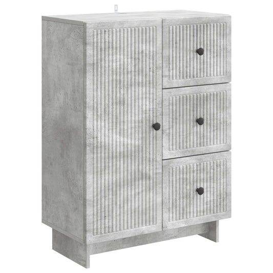 Dressoir met lade Betongrijs 66 x 34,5 x 90 cm Bewerkt hout is nu te koop bij PeponiXL, paradijselijk wonen!