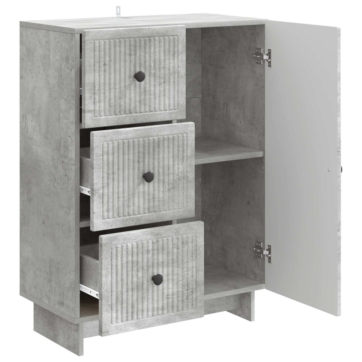 Dressoir met lade Betongrijs 66 x 34,5 x 90 cm Bewerkt hout is nu te koop bij PeponiXL, paradijselijk wonen!
