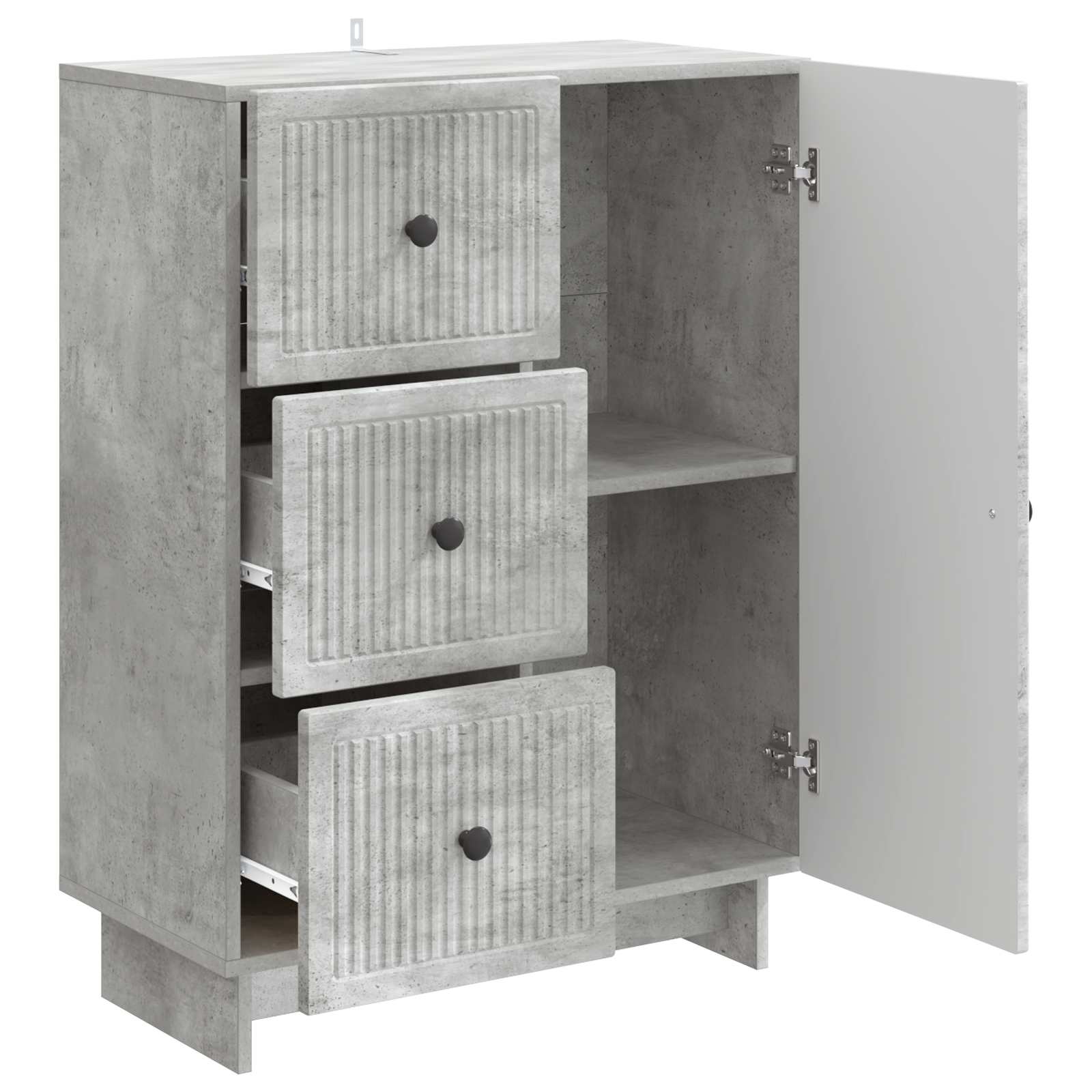 Dressoir met lade Betongrijs 66 x 34,5 x 90 cm Bewerkt hout is nu te koop bij PeponiXL, paradijselijk wonen!