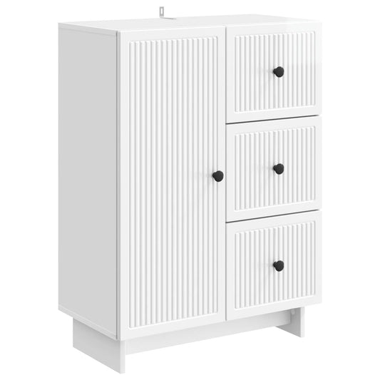 Dressoir met lade Hoogglans Wit 66 x 34,5 x 90 cm Bewerkt hout is nu te koop bij PeponiXL, paradijselijk wonen!