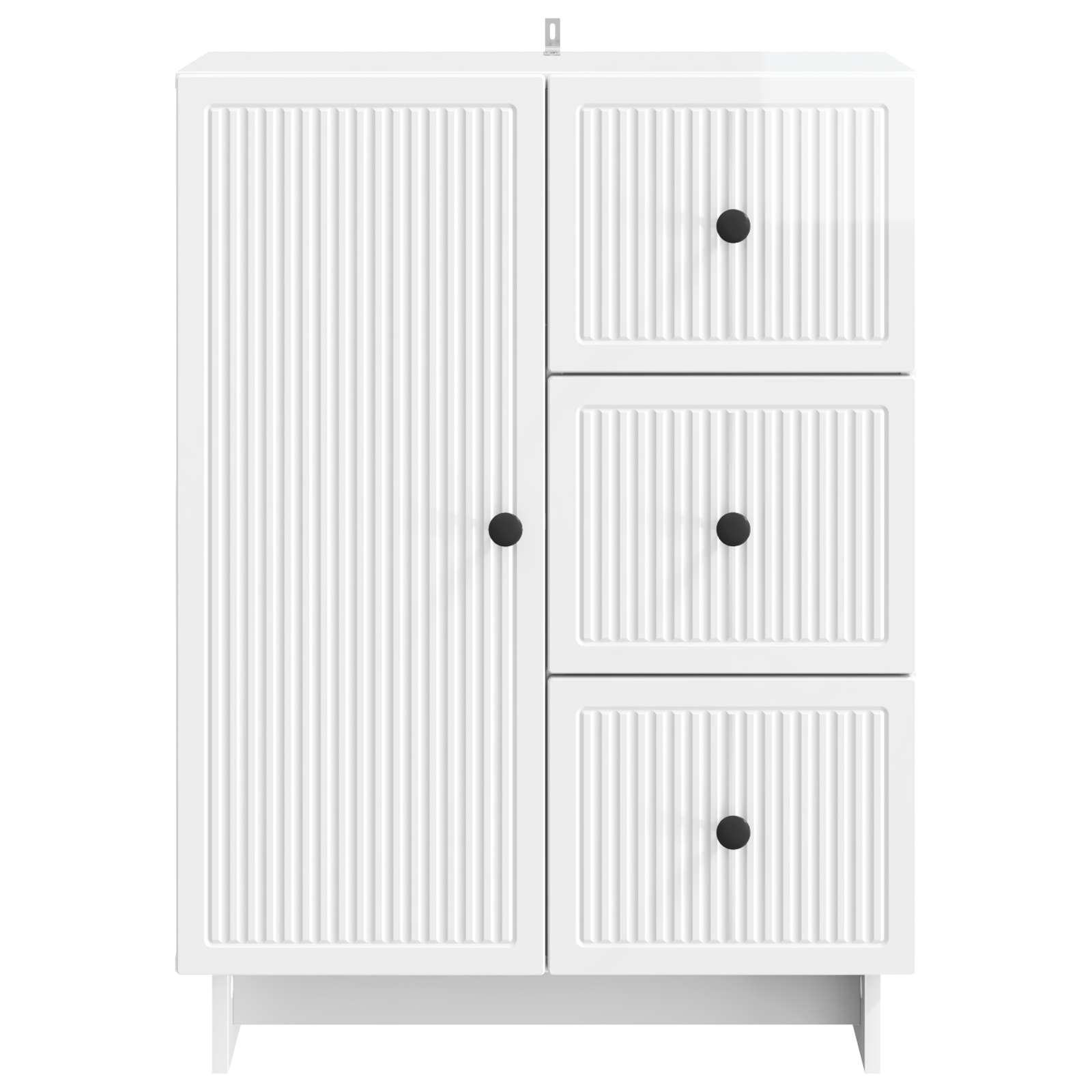 Dressoir met lade Hoogglans Wit 66 x 34,5 x 90 cm Bewerkt hout is nu te koop bij PeponiXL, paradijselijk wonen!
