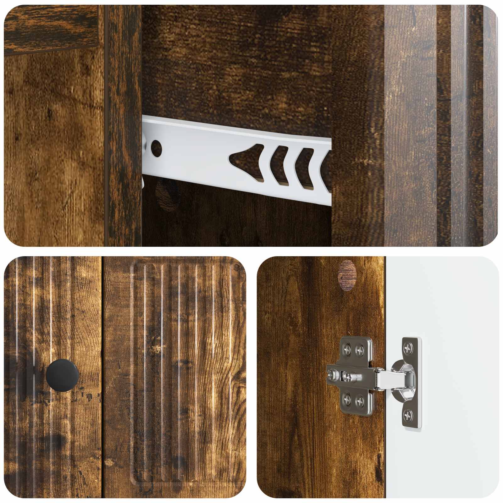 Dressoir met lade Gerookt eiken 66 x 34,5 x 90 cm Bewerkt hout is nu te koop bij PeponiXL, paradijselijk wonen!