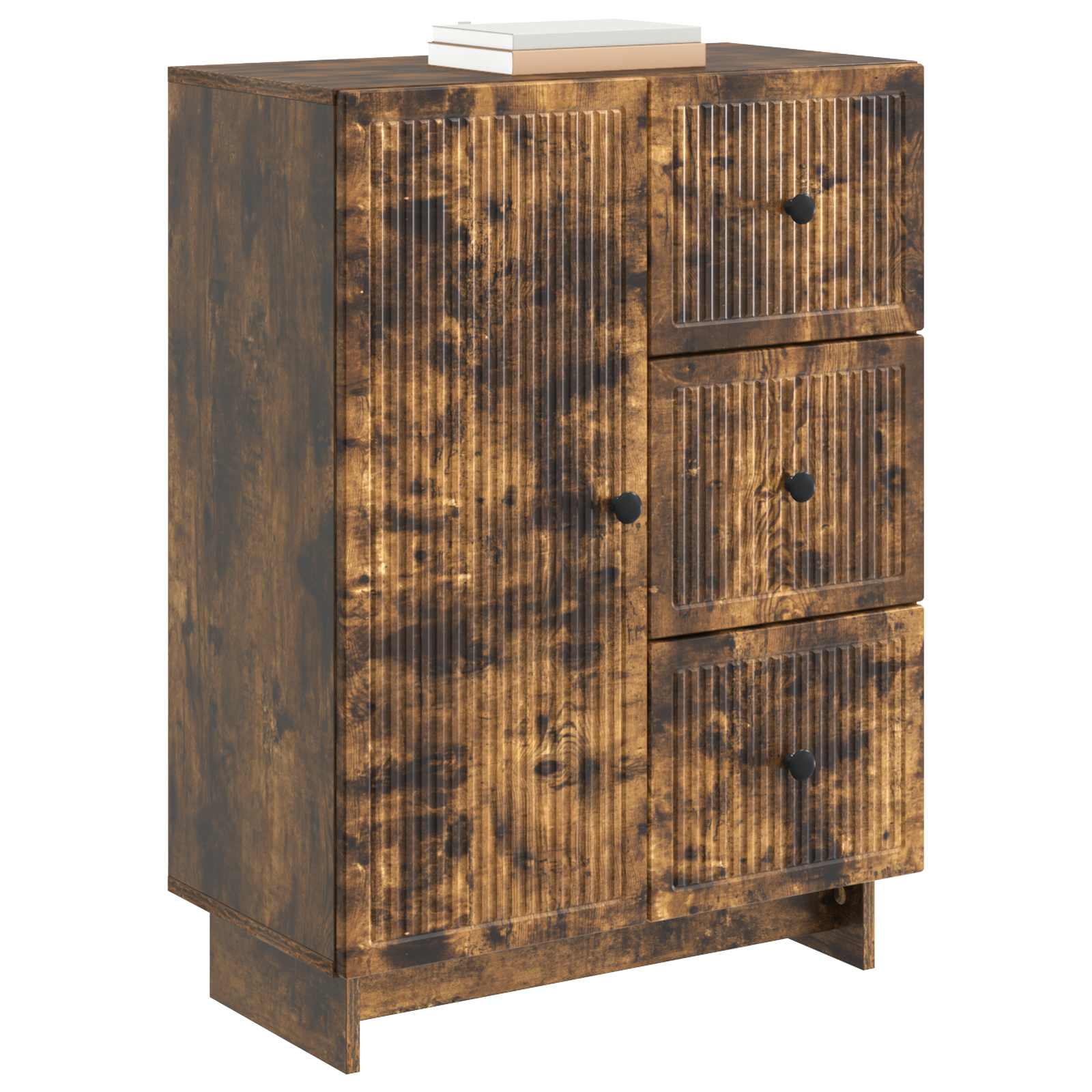 Dressoir met lade Gerookt eiken 66 x 34,5 x 90 cm Bewerkt hout is nu te koop bij PeponiXL, paradijselijk wonen!