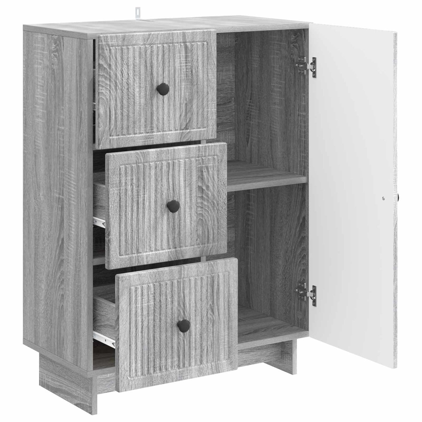 Dressoir met lade Grijs sonoma 66 x 34,5 x 90 cm Bewerkt hout is nu te koop bij PeponiXL, paradijselijk wonen!
