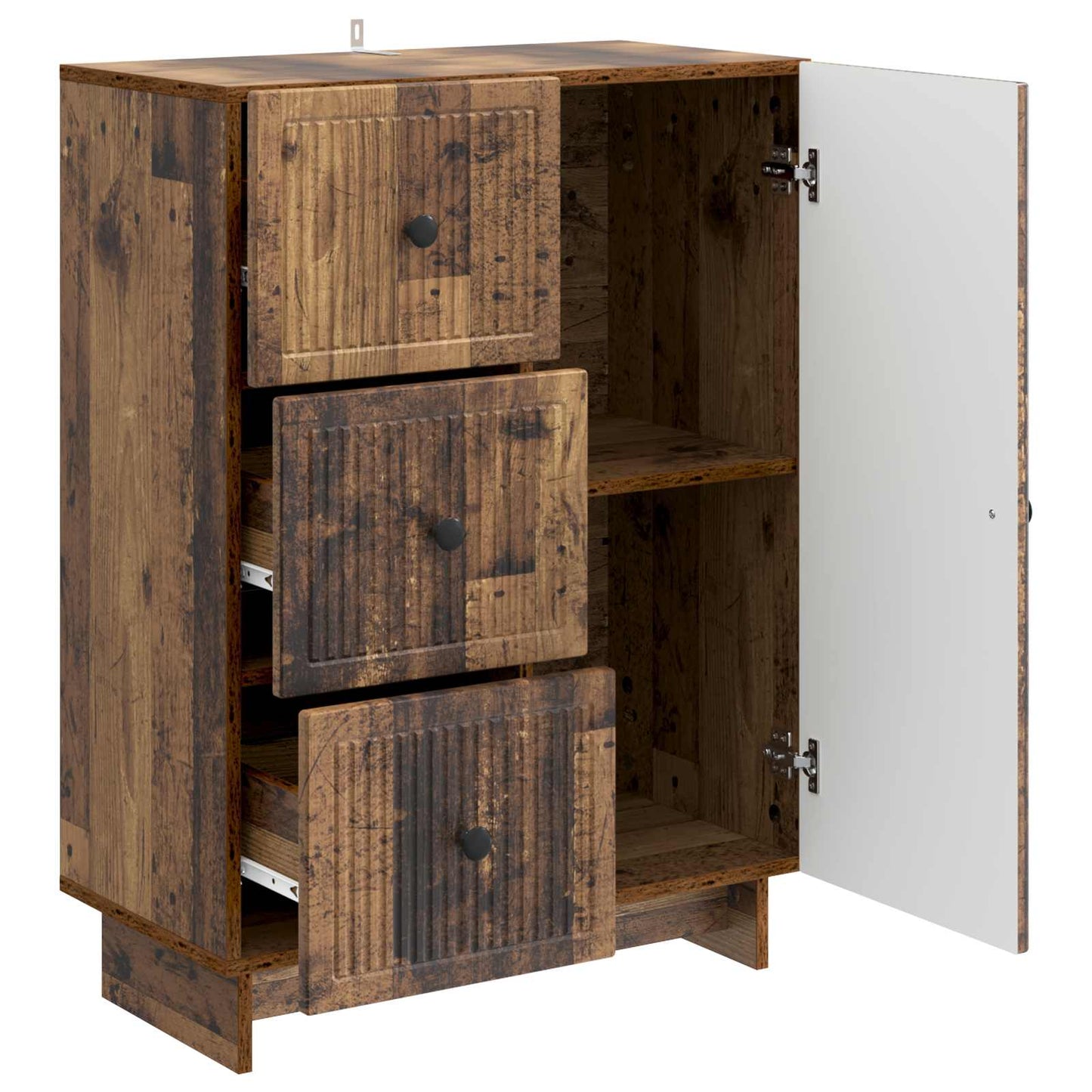 Dressoir met lade Oud hout 66 x 34,5 x 90 cm Bewerkt hout is nu te koop bij PeponiXL, paradijselijk wonen!