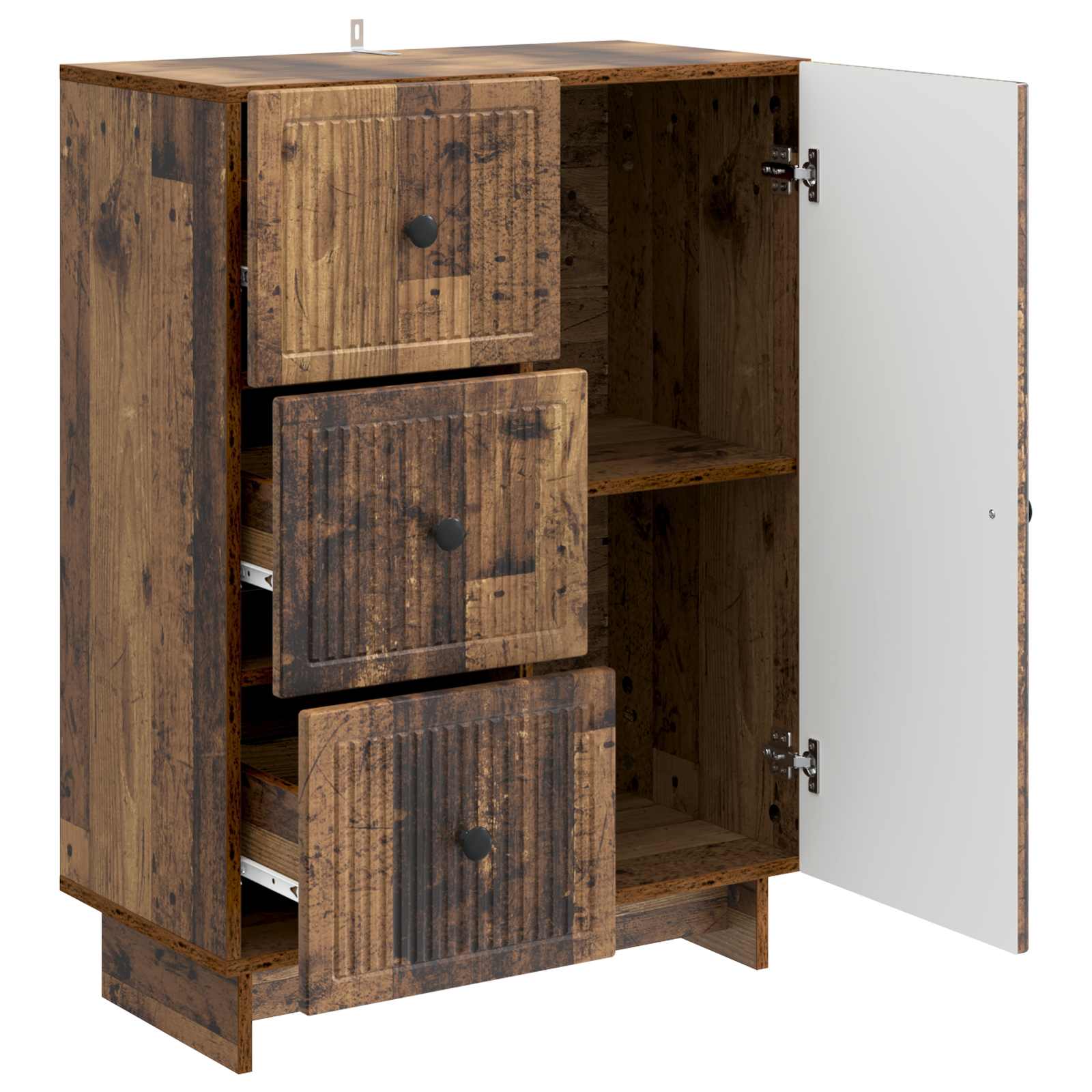 Dressoir met lade Oud hout 66 x 34,5 x 90 cm Bewerkt hout is nu te koop bij PeponiXL, paradijselijk wonen!