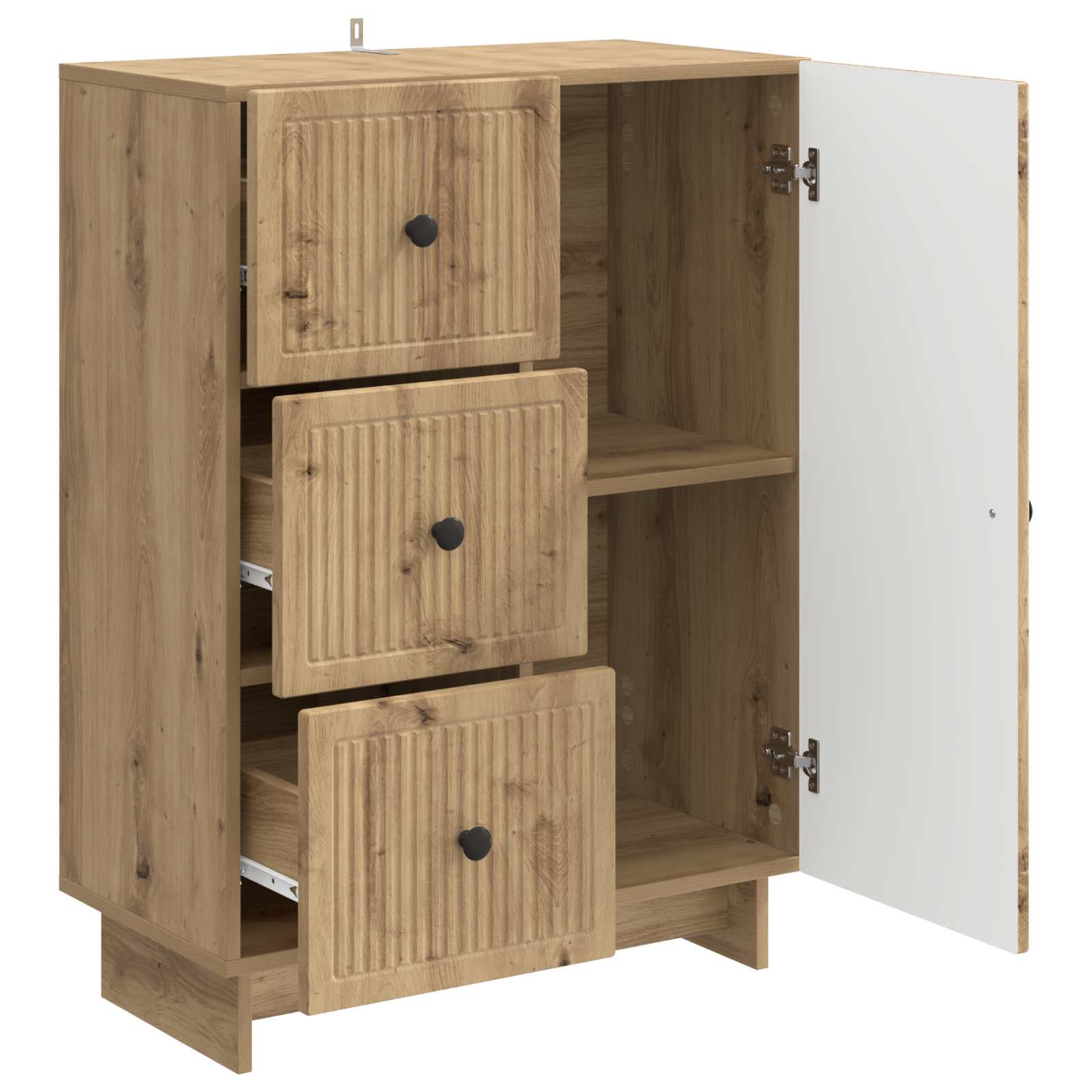 Dressoir Artisanaal eiken 66 x 34,5 x 90 cm Bewerkt hout is nu te koop bij PeponiXL, paradijselijk wonen!