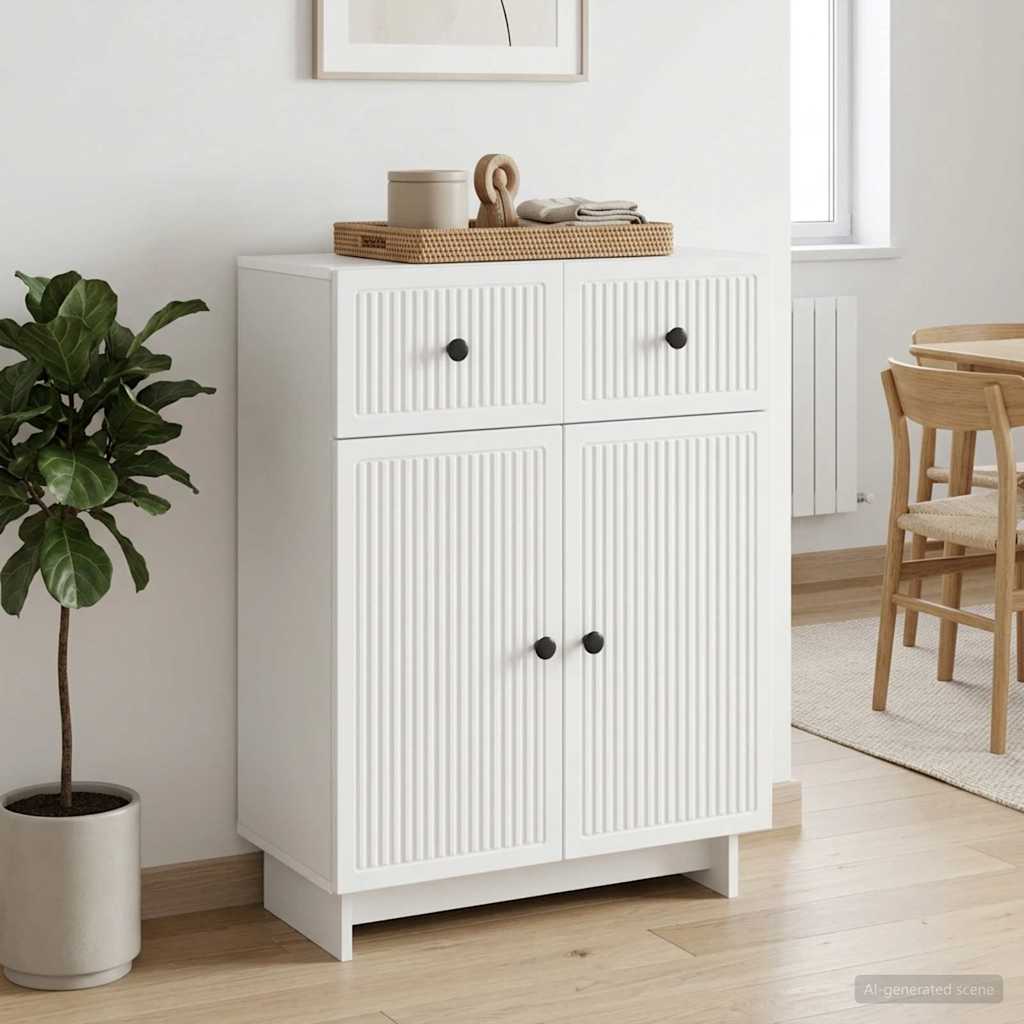 Dressoir Wit 66 x 34,5 x 90 cm Bewerkt hout is nu te koop bij PeponiXL, paradijselijk wonen!