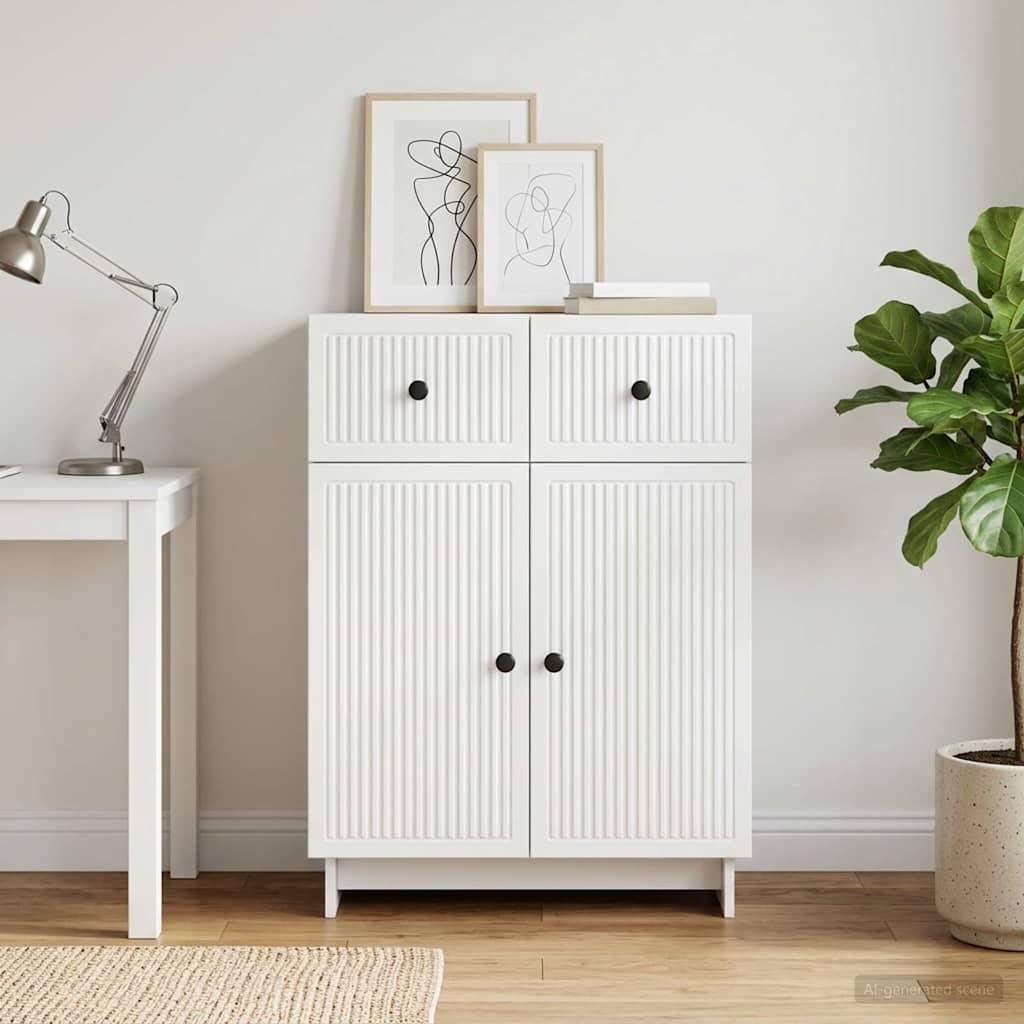 Dressoir Wit 66 x 34,5 x 90 cm Bewerkt hout is nu te koop bij PeponiXL, paradijselijk wonen!