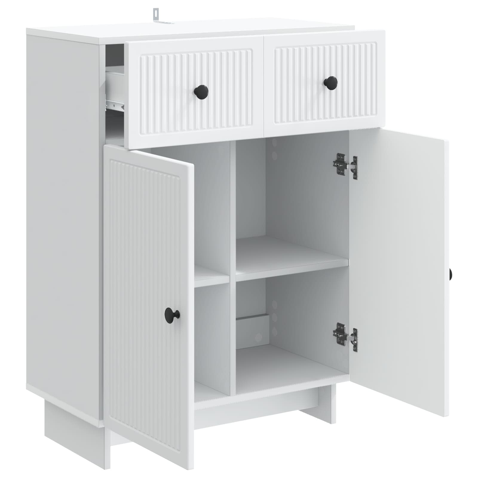 Dressoir Wit 66 x 34,5 x 90 cm Bewerkt hout is nu te koop bij PeponiXL, paradijselijk wonen!