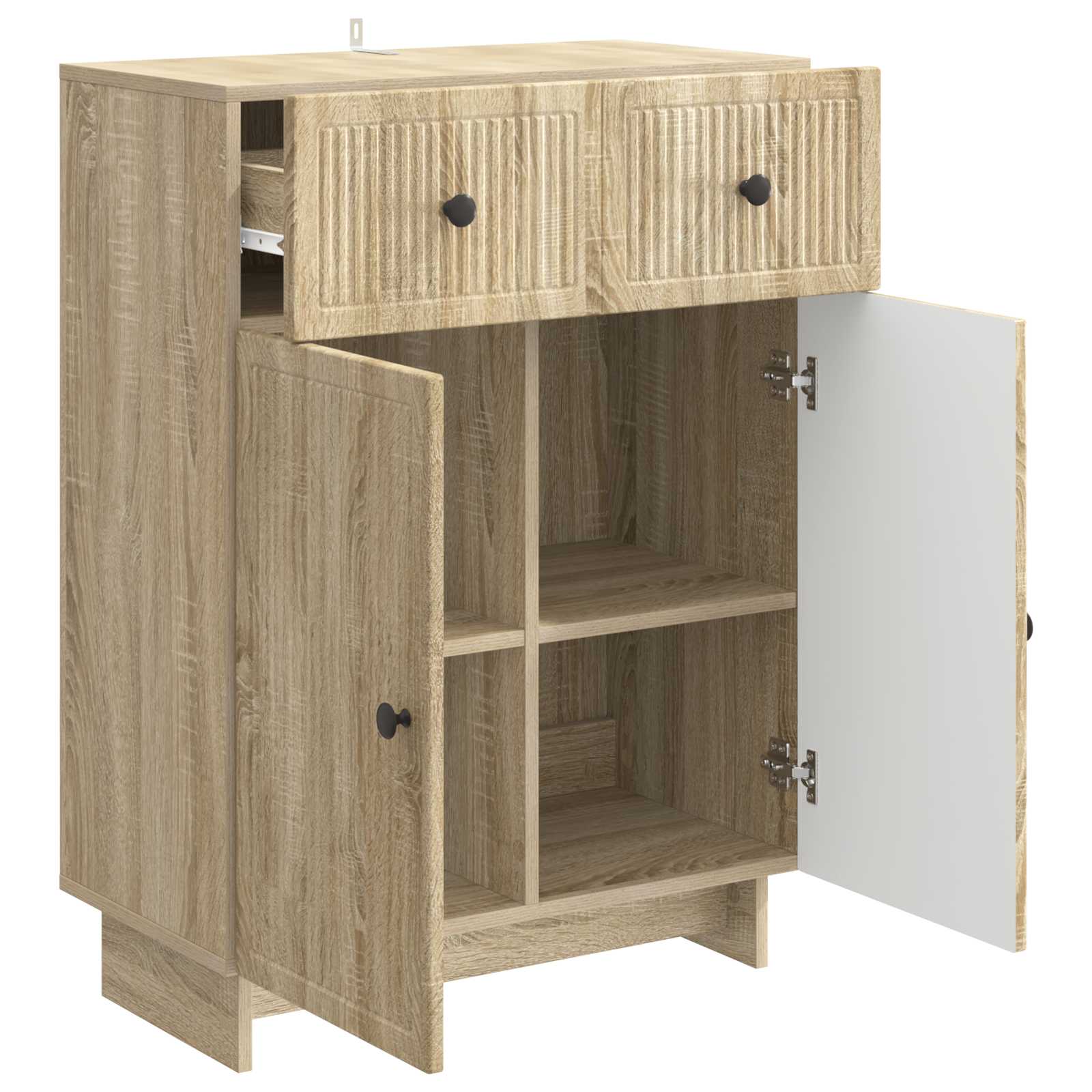 Dressoir met lade Sonoma Eiken 66 x 34,5 x 90 cm Bewerkt hout is nu te koop bij PeponiXL, paradijselijk wonen!