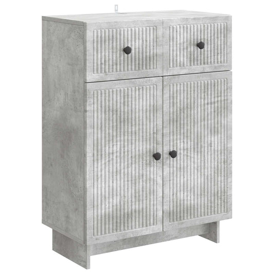 Dressoir met lade Betongrijs 66 x 34,5 x 90 cm Bewerkt hout is nu te koop bij PeponiXL, paradijselijk wonen!