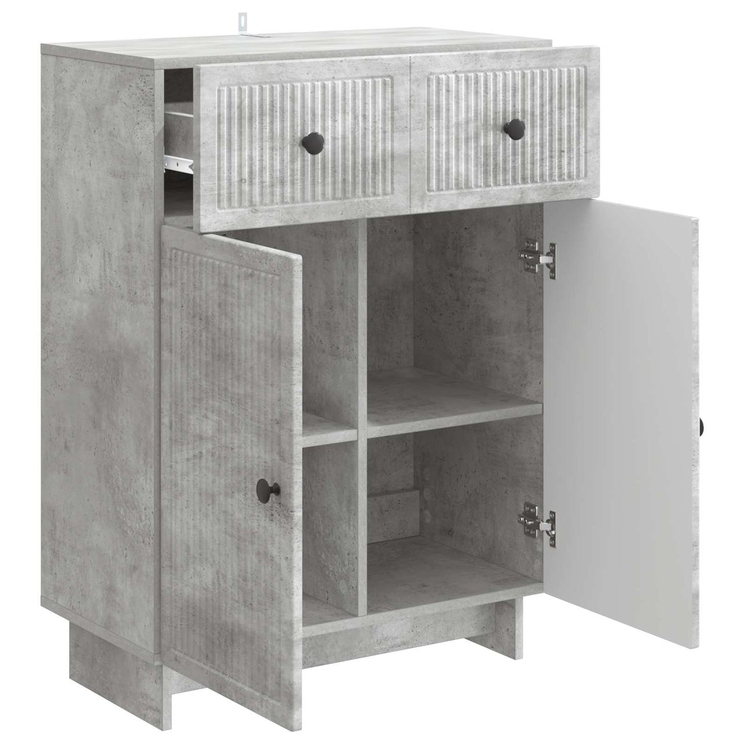 Dressoir met lade Betongrijs 66 x 34,5 x 90 cm Bewerkt hout is nu te koop bij PeponiXL, paradijselijk wonen!