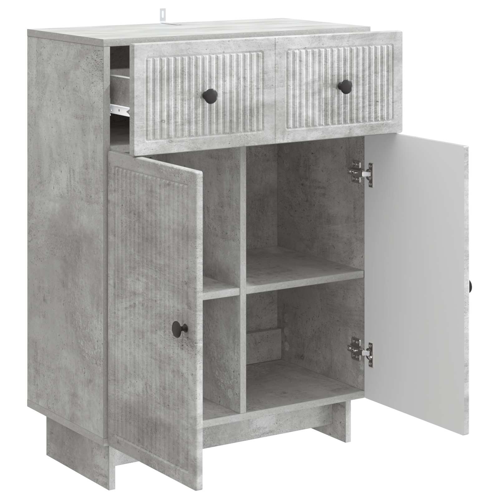 Dressoir met lade Betongrijs 66 x 34,5 x 90 cm Bewerkt hout is nu te koop bij PeponiXL, paradijselijk wonen!