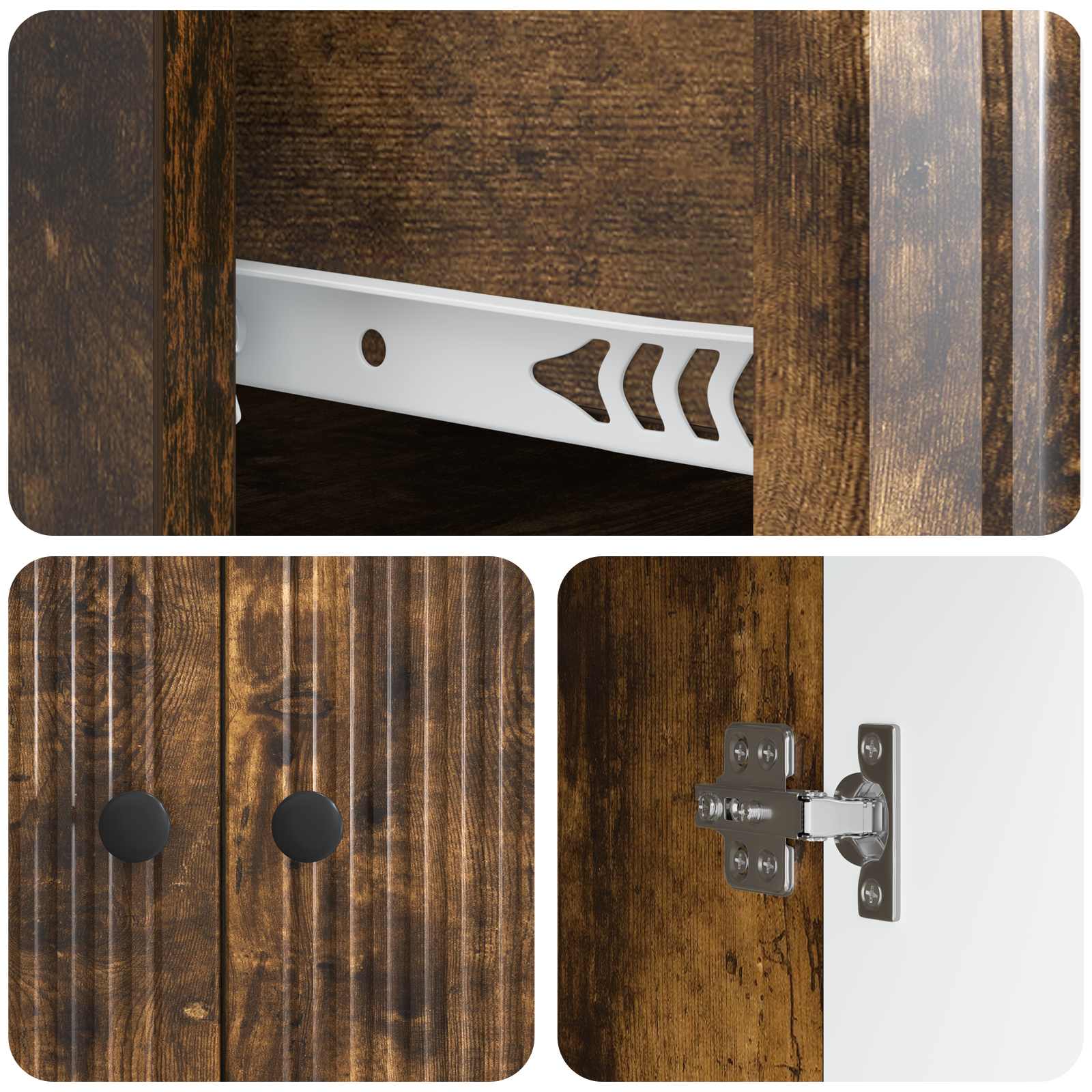 Dressoir met lade Gerookt eiken 66 x 34,5 x 90 cm Bewerkt hout is nu te koop bij PeponiXL, paradijselijk wonen!