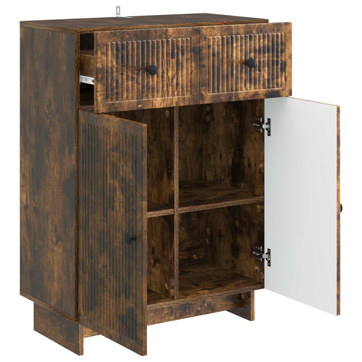 Dressoir met lade Gerookt eiken 66 x 34,5 x 90 cm Bewerkt hout is nu te koop bij PeponiXL, paradijselijk wonen!