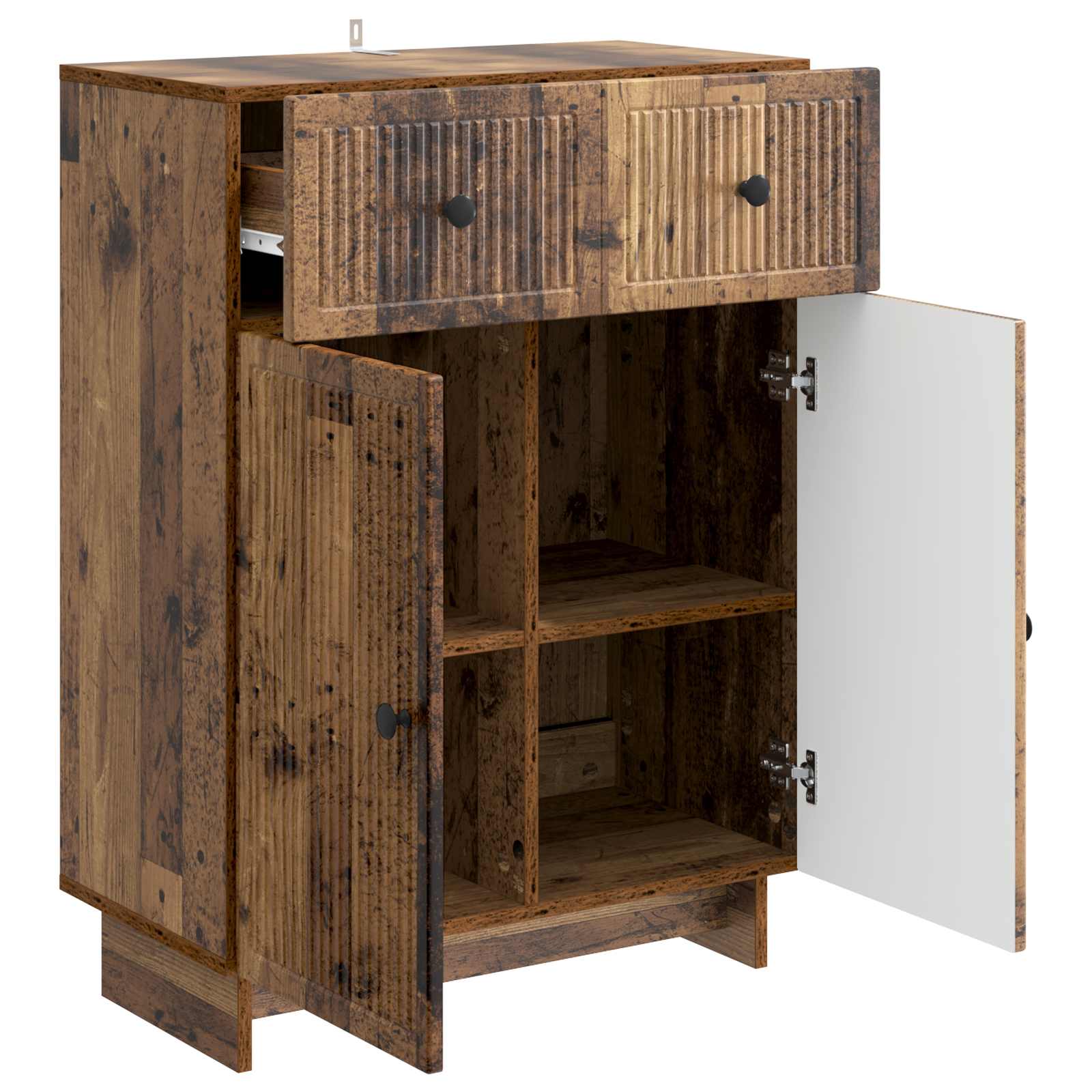 Dressoir met lade Oud hout 66 x 34,5 x 90 cm Bewerkt hout is nu te koop bij PeponiXL, paradijselijk wonen!