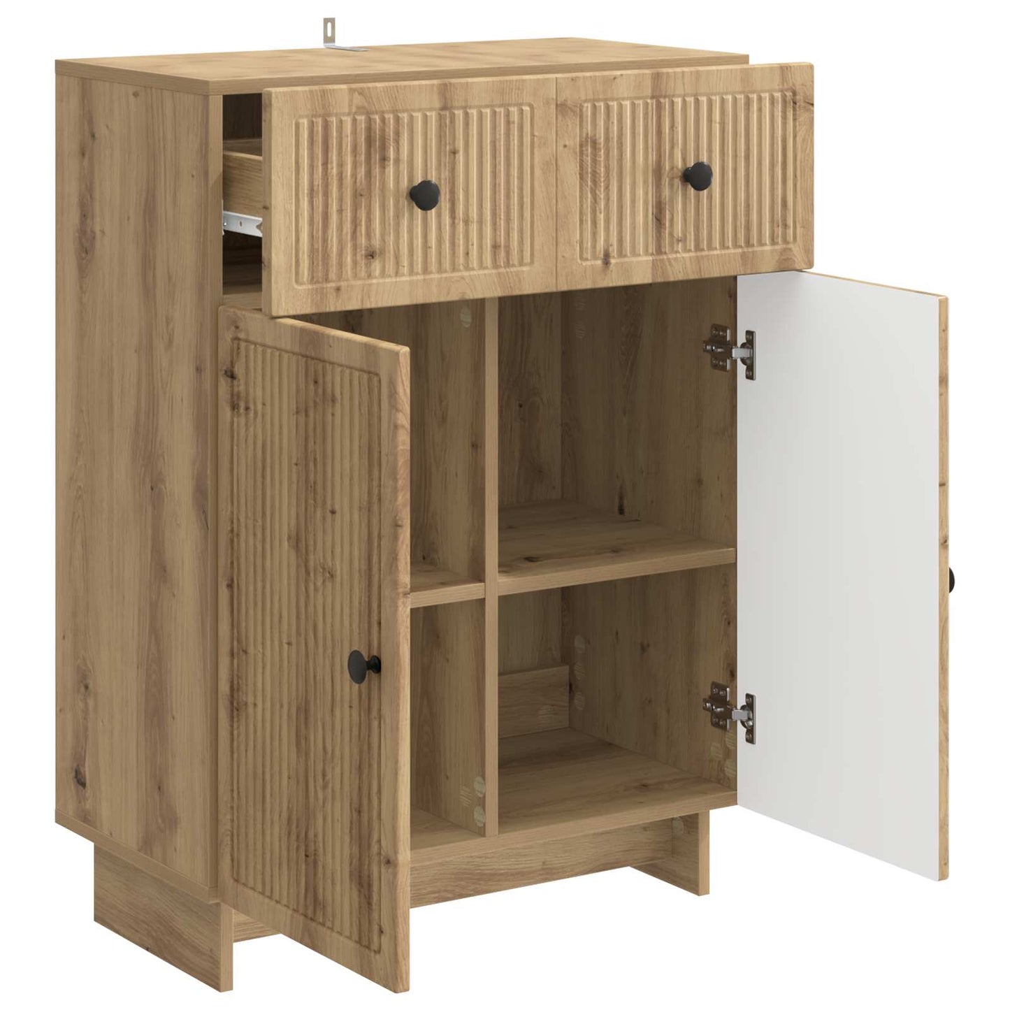 Dressoir Artisanaal eiken 66 x 34,5 x 90 cm Bewerkt hout is nu te koop bij PeponiXL, paradijselijk wonen!