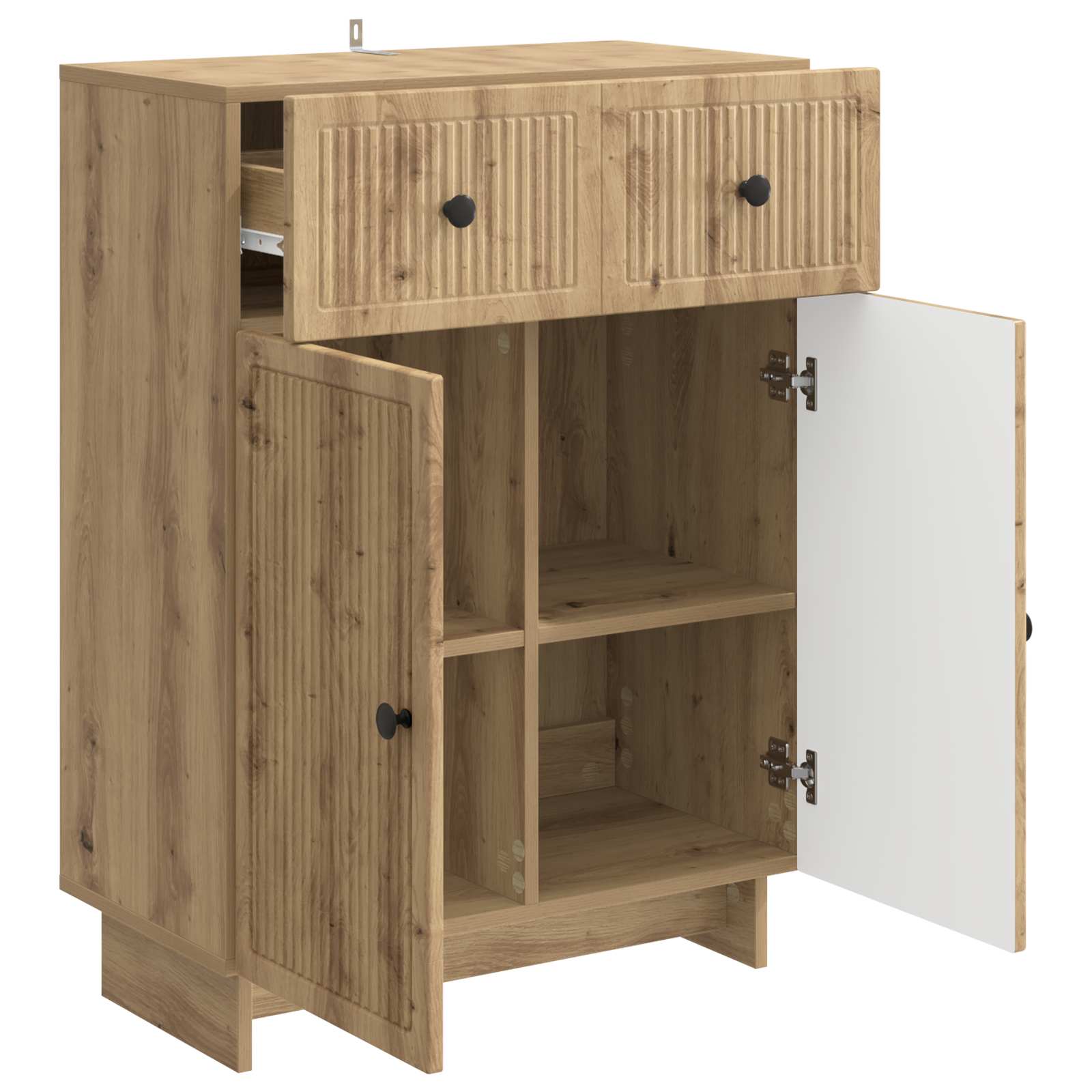 Dressoir Artisanaal eiken 66 x 34,5 x 90 cm Bewerkt hout is nu te koop bij PeponiXL, paradijselijk wonen!
