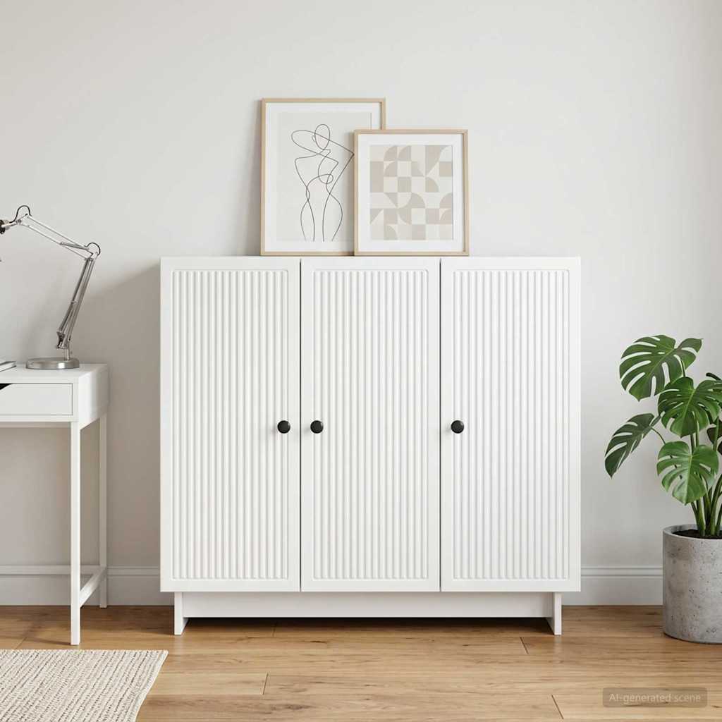 Dressoir Wit 89 x 34,5 x 80 cm Bewerkt hout is nu te koop bij PeponiXL, paradijselijk wonen!