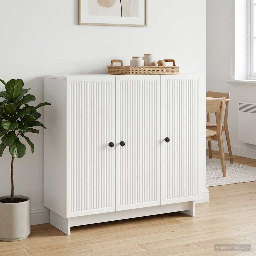 Dressoir Wit 89 x 34,5 x 80 cm Bewerkt hout is nu te koop bij PeponiXL, paradijselijk wonen!