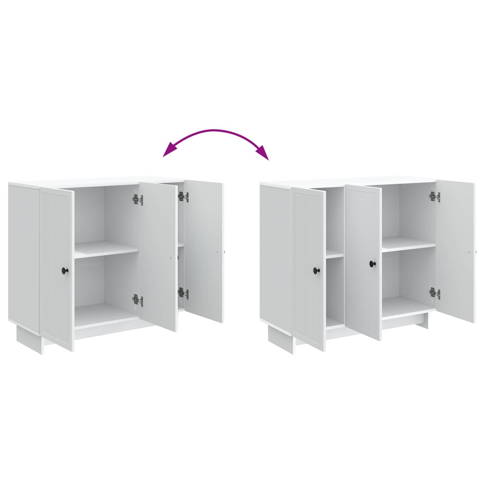 Dressoir Wit 89 x 34,5 x 80 cm Bewerkt hout is nu te koop bij PeponiXL, paradijselijk wonen!