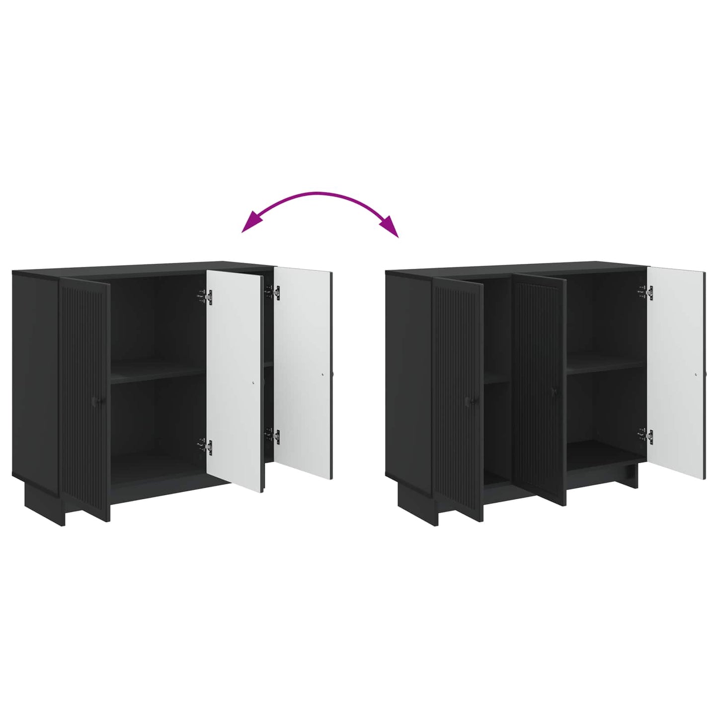 Dressoir Zwart 89 x 34,5 x 80 cm Bewerkt hout is nu te koop bij PeponiXL, paradijselijk wonen!