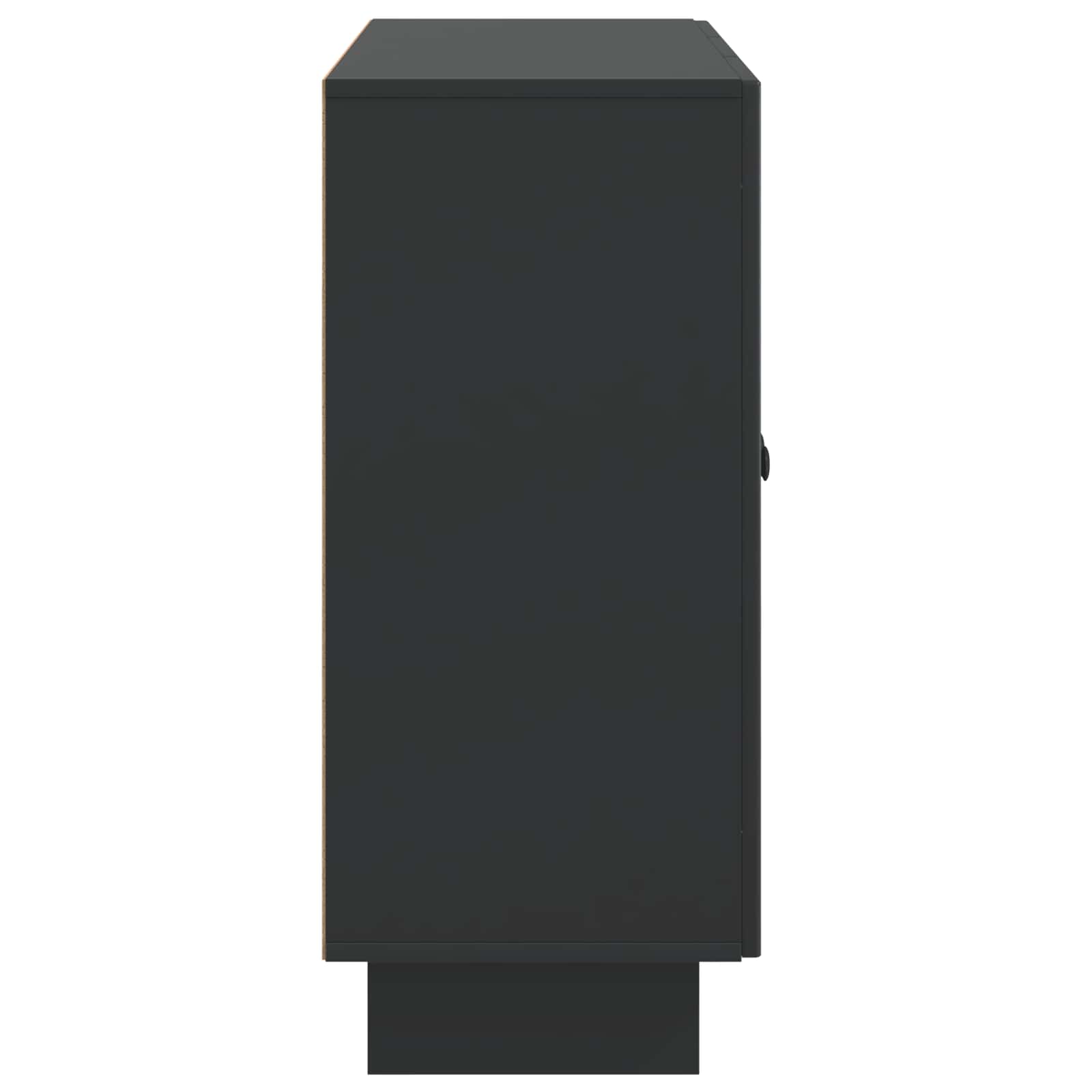 Dressoir Zwart 89 x 34,5 x 80 cm Bewerkt hout is nu te koop bij PeponiXL, paradijselijk wonen!