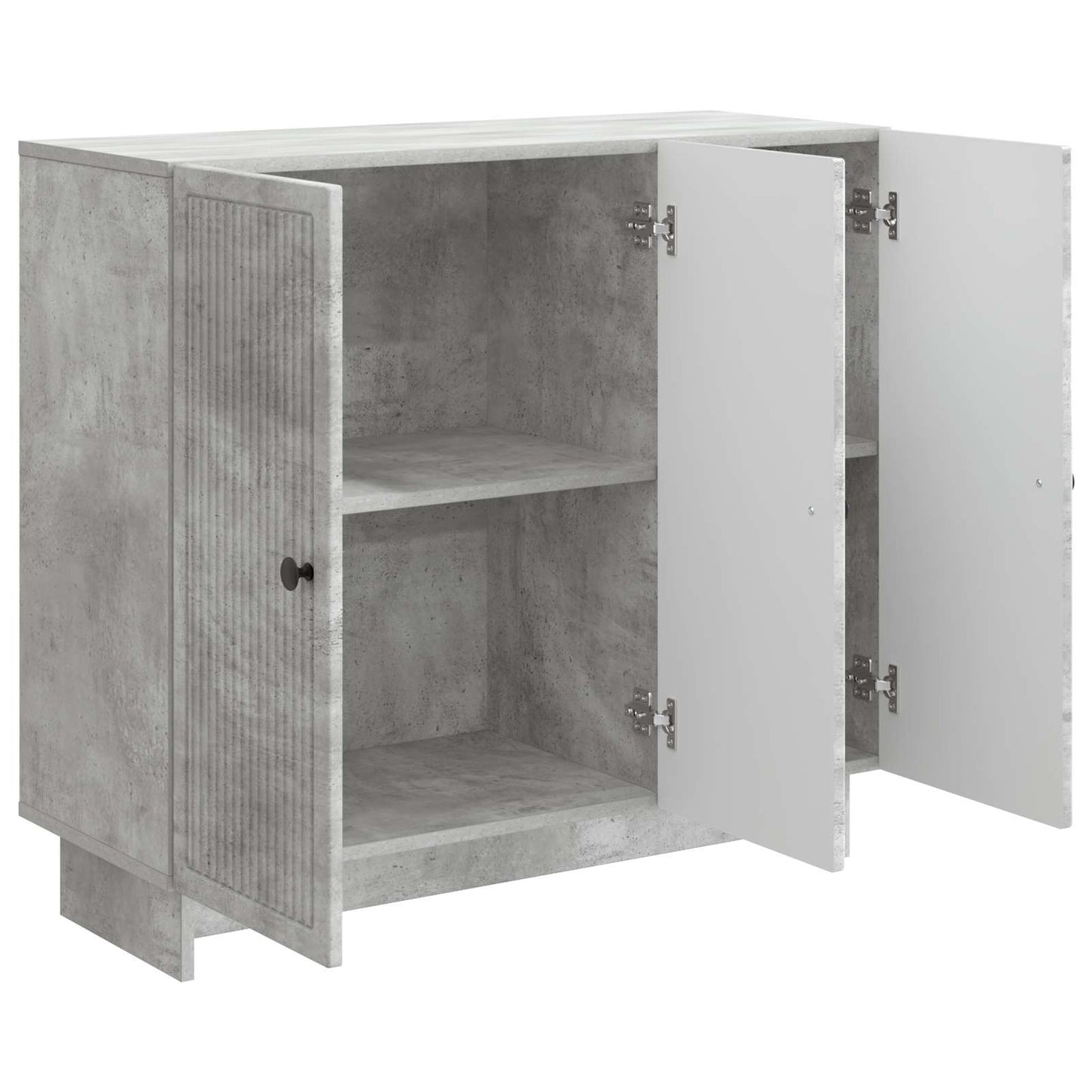 Dressoir Betongrijs 89 x 34,5 x 80 cm Bewerkt hout is nu te koop bij PeponiXL, paradijselijk wonen!