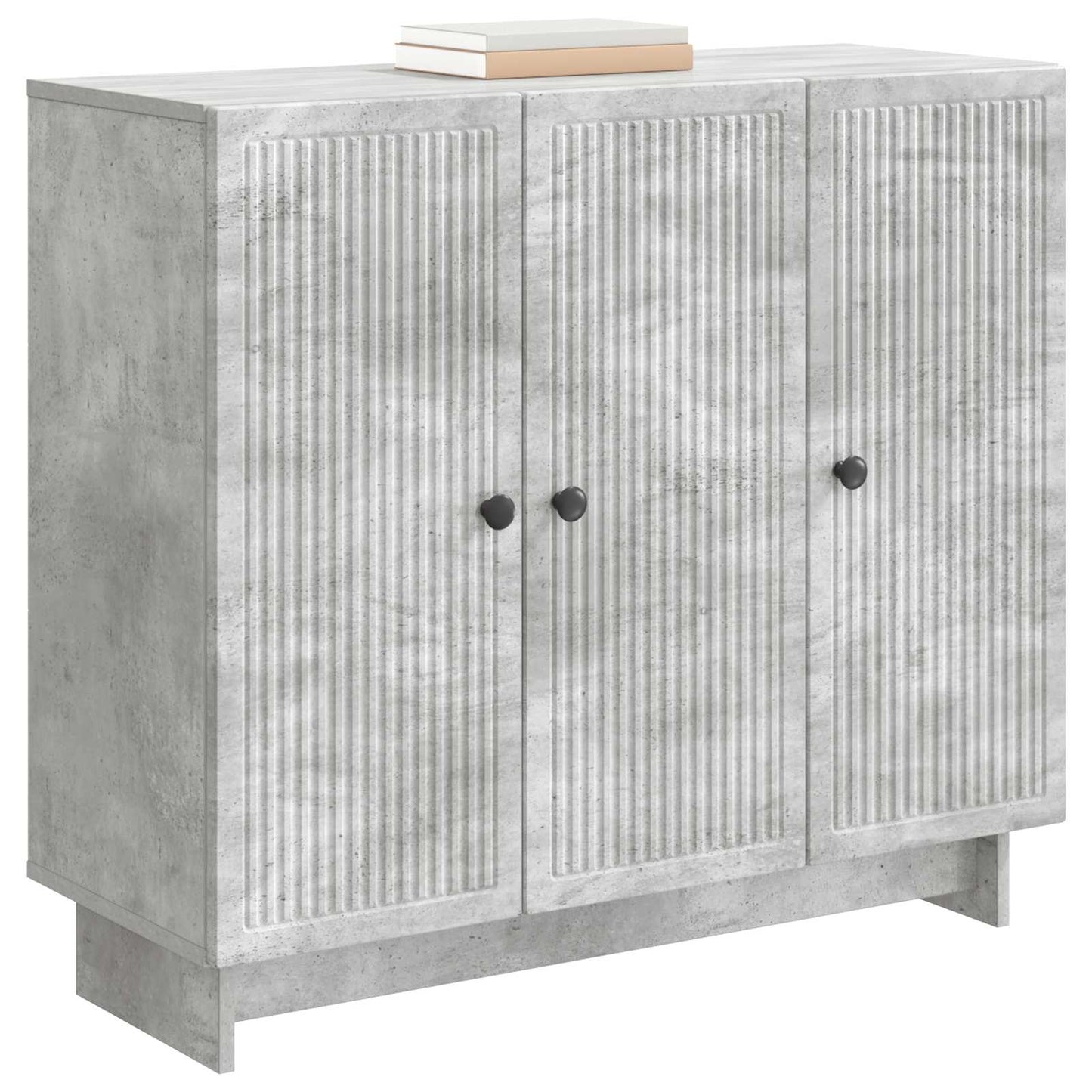 Dressoir Betongrijs 89 x 34,5 x 80 cm Bewerkt hout is nu te koop bij PeponiXL, paradijselijk wonen!