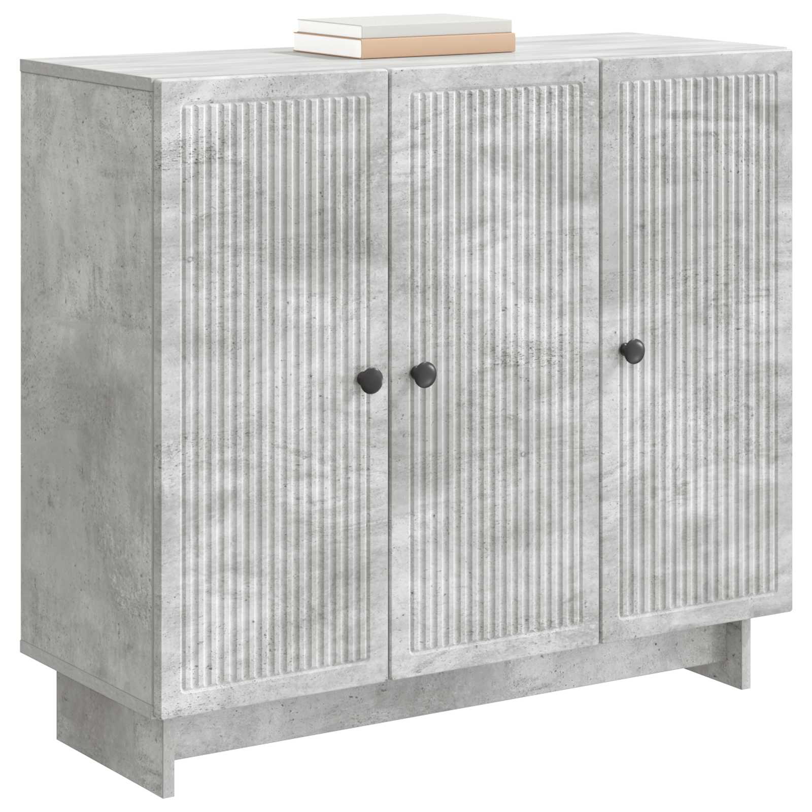 Dressoir Betongrijs 89 x 34,5 x 80 cm Bewerkt hout is nu te koop bij PeponiXL, paradijselijk wonen!