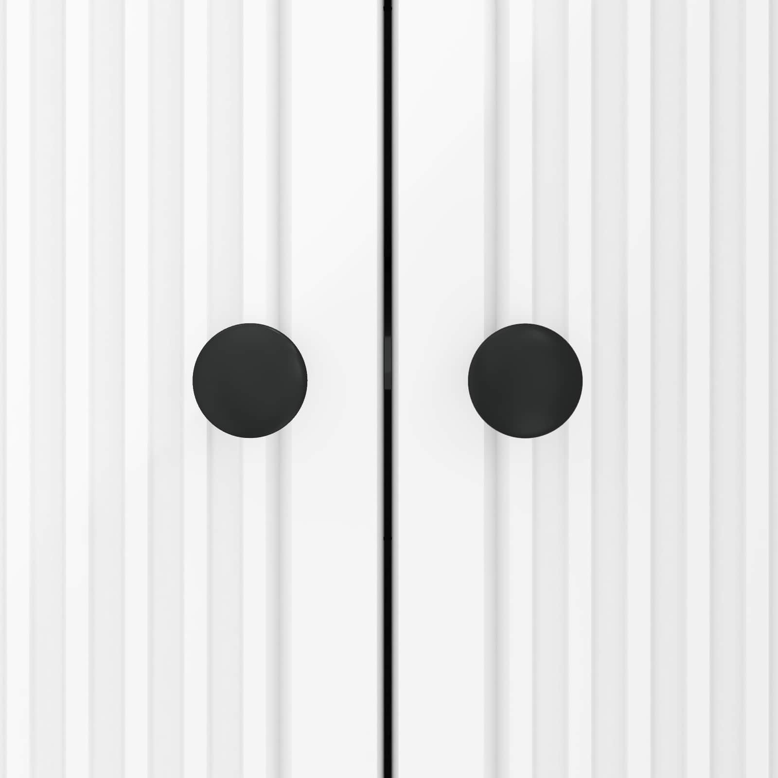 Dressoir Hoogglans Wit 89 x 34,5 x 80 cm Bewerkt hout is nu te koop bij PeponiXL, paradijselijk wonen!