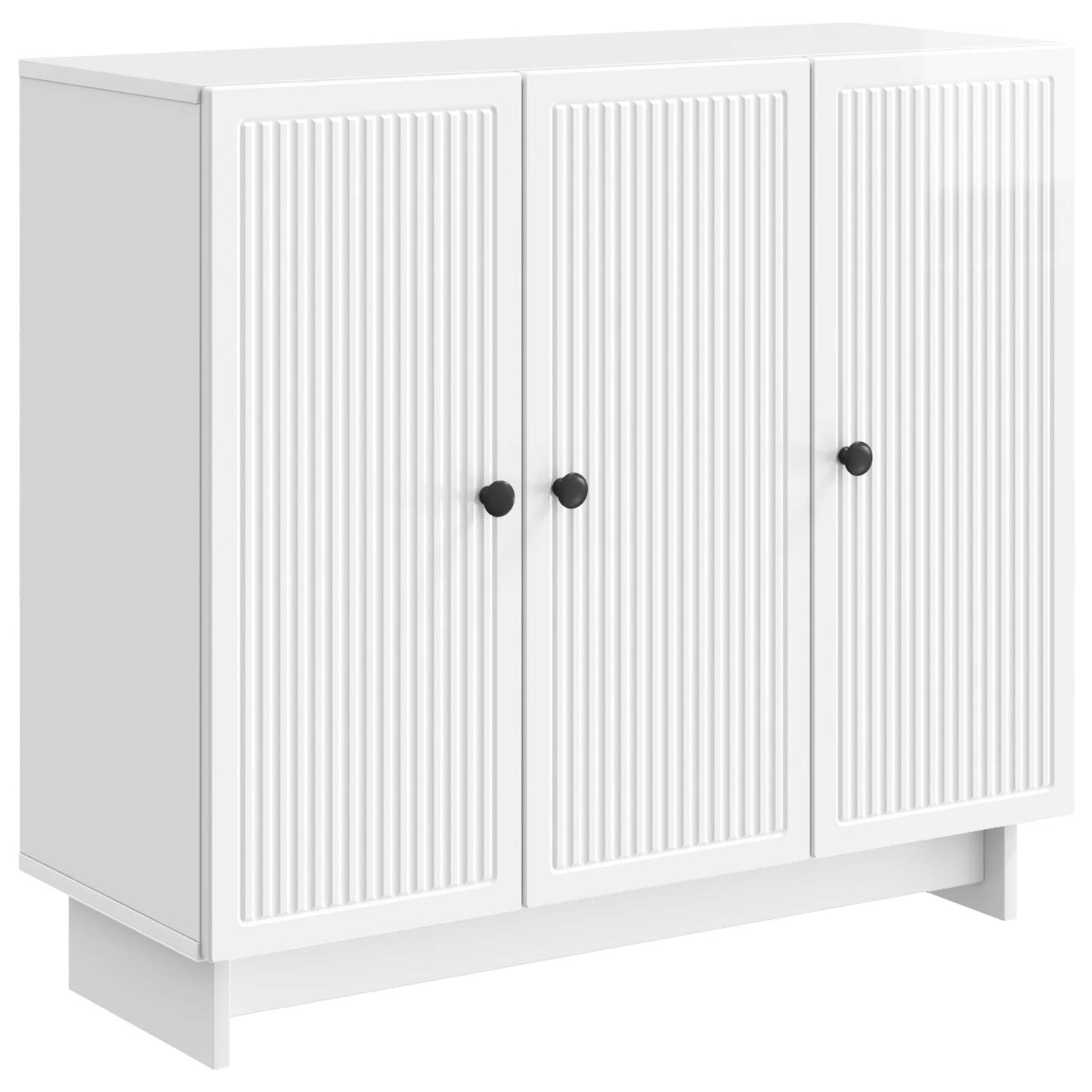 Dressoir Hoogglans Wit 89 x 34,5 x 80 cm Bewerkt hout is nu te koop bij PeponiXL, paradijselijk wonen!