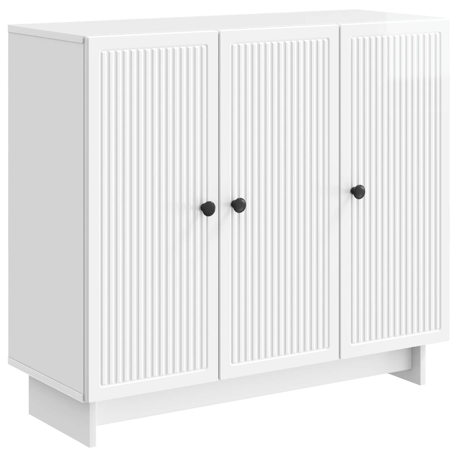 Dressoir Hoogglans Wit 89 x 34,5 x 80 cm Bewerkt hout is nu te koop bij PeponiXL, paradijselijk wonen!