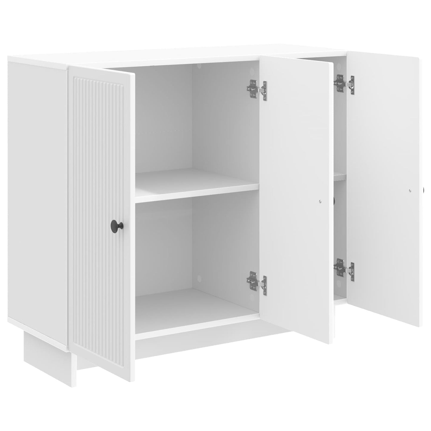 Dressoir Hoogglans Wit 89 x 34,5 x 80 cm Bewerkt hout is nu te koop bij PeponiXL, paradijselijk wonen!