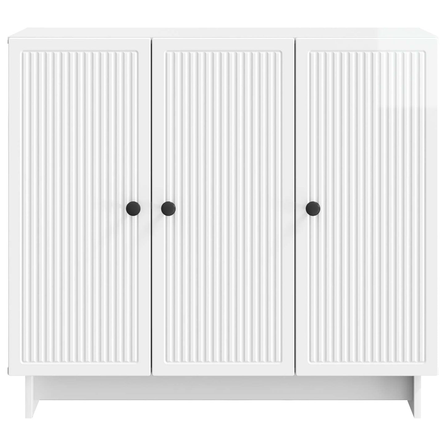 Dressoir Hoogglans Wit 89 x 34,5 x 80 cm Bewerkt hout is nu te koop bij PeponiXL, paradijselijk wonen!