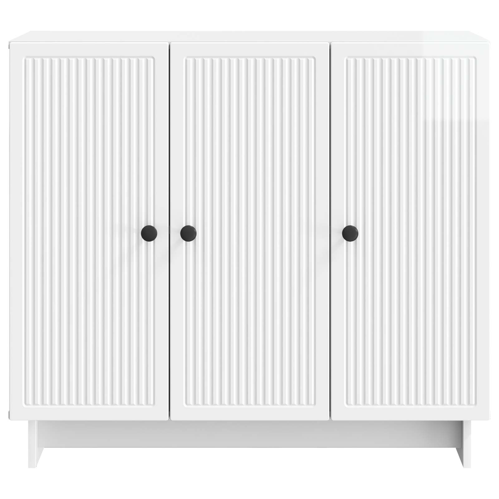 Dressoir Hoogglans Wit 89 x 34,5 x 80 cm Bewerkt hout is nu te koop bij PeponiXL, paradijselijk wonen!