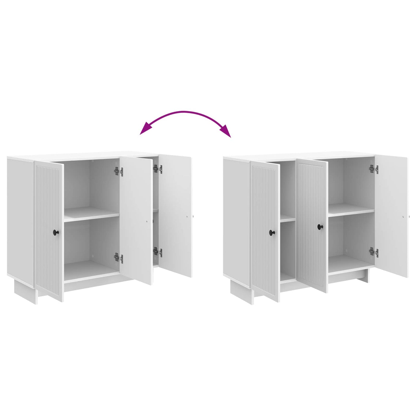 Dressoir Hoogglans Wit 89 x 34,5 x 80 cm Bewerkt hout is nu te koop bij PeponiXL, paradijselijk wonen!