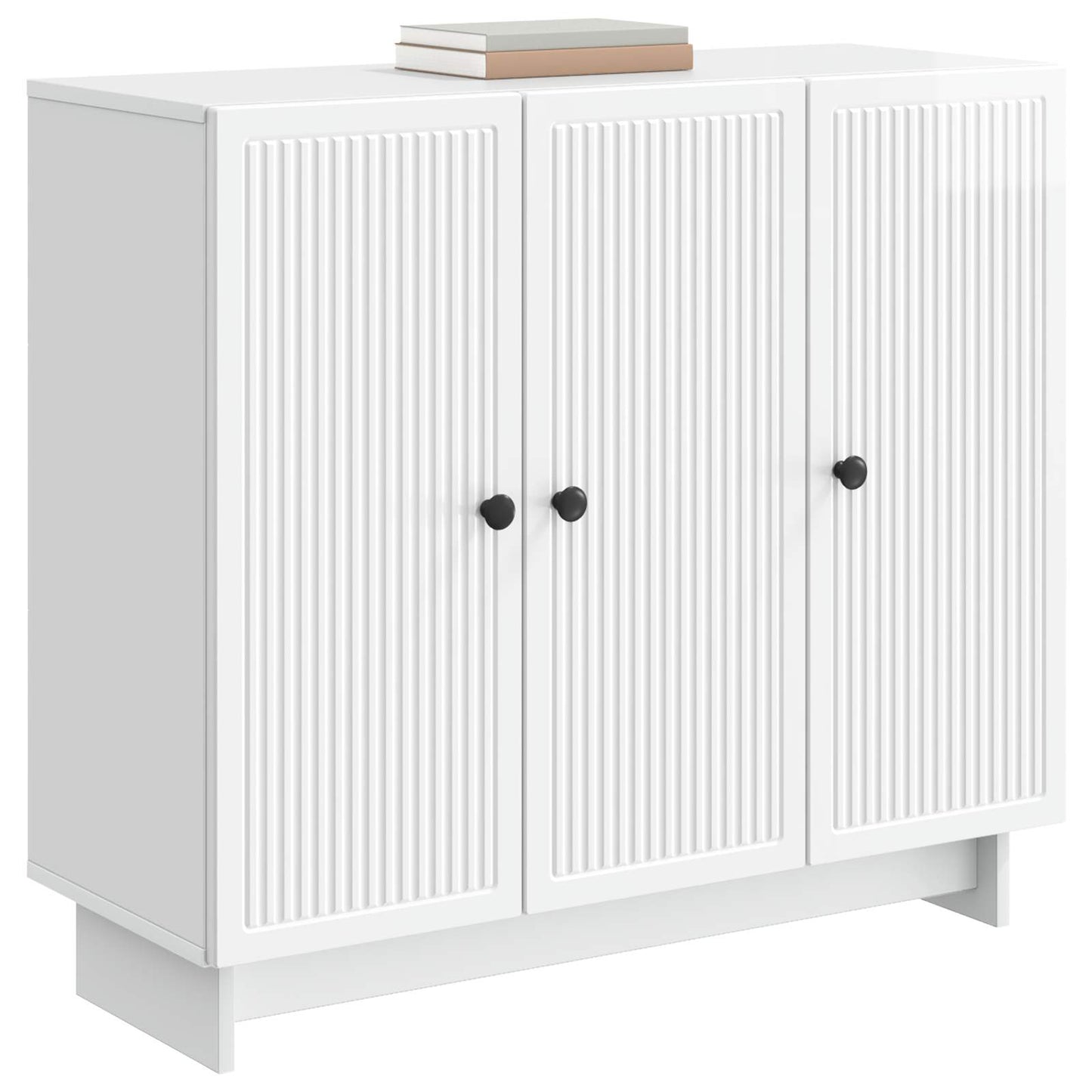 Dressoir Hoogglans Wit 89 x 34,5 x 80 cm Bewerkt hout is nu te koop bij PeponiXL, paradijselijk wonen!