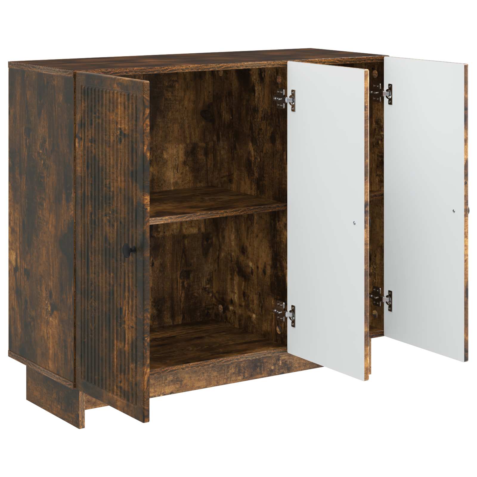 Dressoir Gerookt eiken 89 x 34,5 x 80 cm Bewerkt hout is nu te koop bij PeponiXL, paradijselijk wonen!