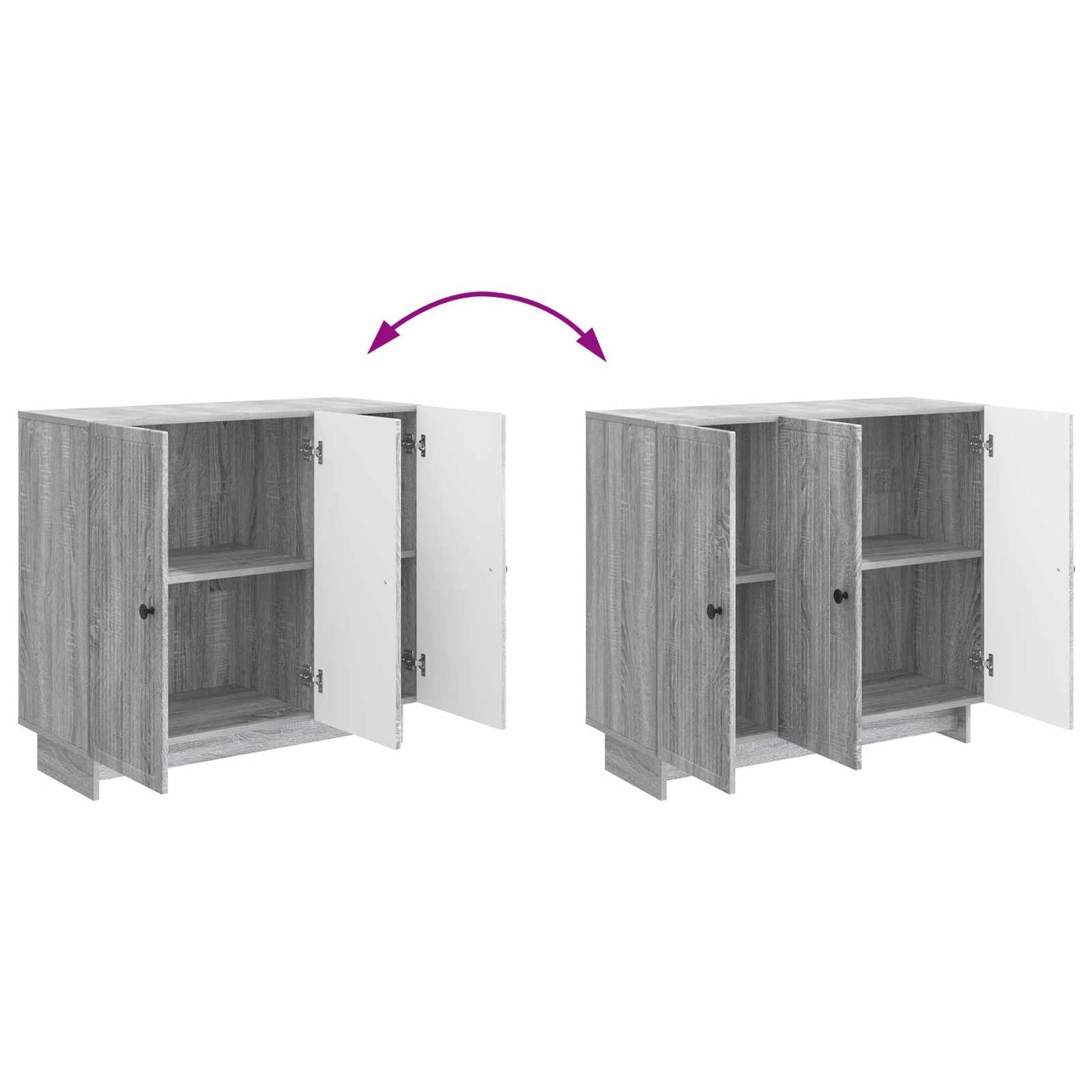 Dressoir Grijs sonoma 89 x 34,5 x 80 cm Bewerkt hout is nu te koop bij PeponiXL, paradijselijk wonen!