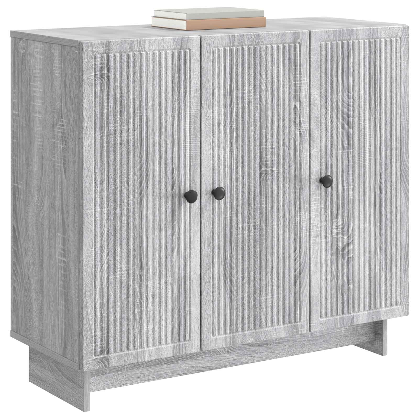 Dressoir Grijs sonoma 89 x 34,5 x 80 cm Bewerkt hout is nu te koop bij PeponiXL, paradijselijk wonen!