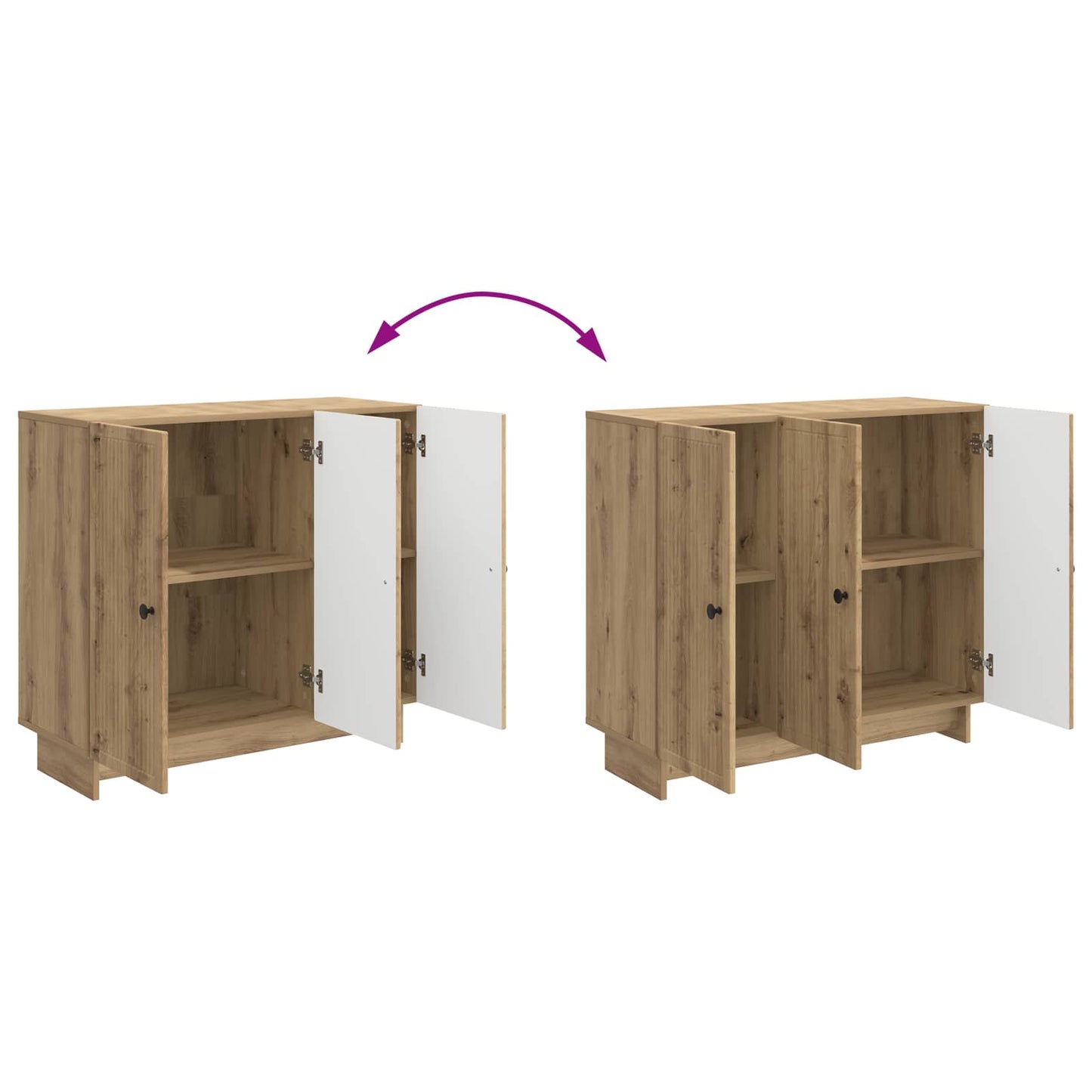 Dressoir Artisanaal eiken 89 x 34,5 x 80 cm Bewerkt hout is nu te koop bij PeponiXL, paradijselijk wonen!