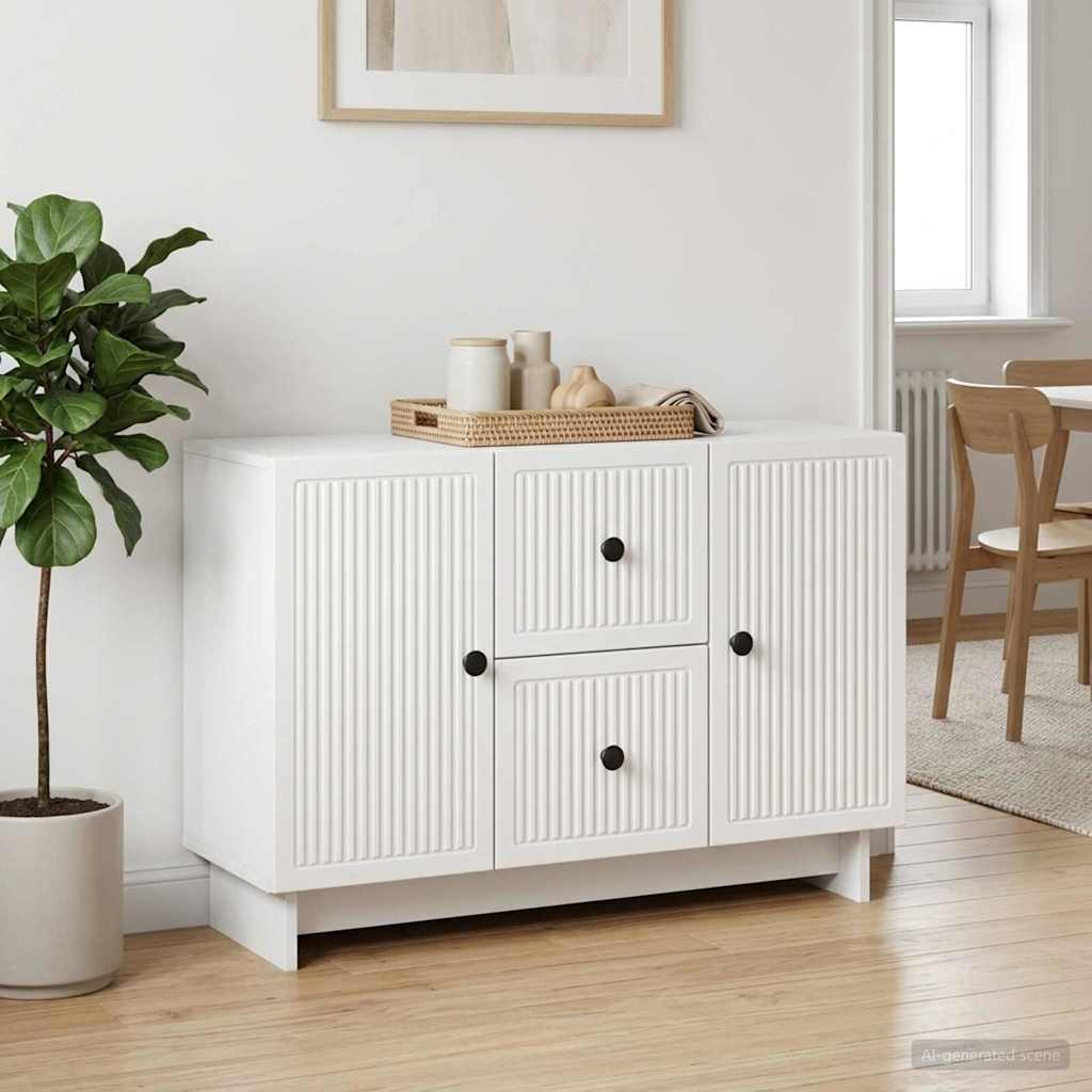 Dressoir Wit 89 x 34,5 x 60 cm Bewerkt hout is nu te koop bij PeponiXL, paradijselijk wonen!